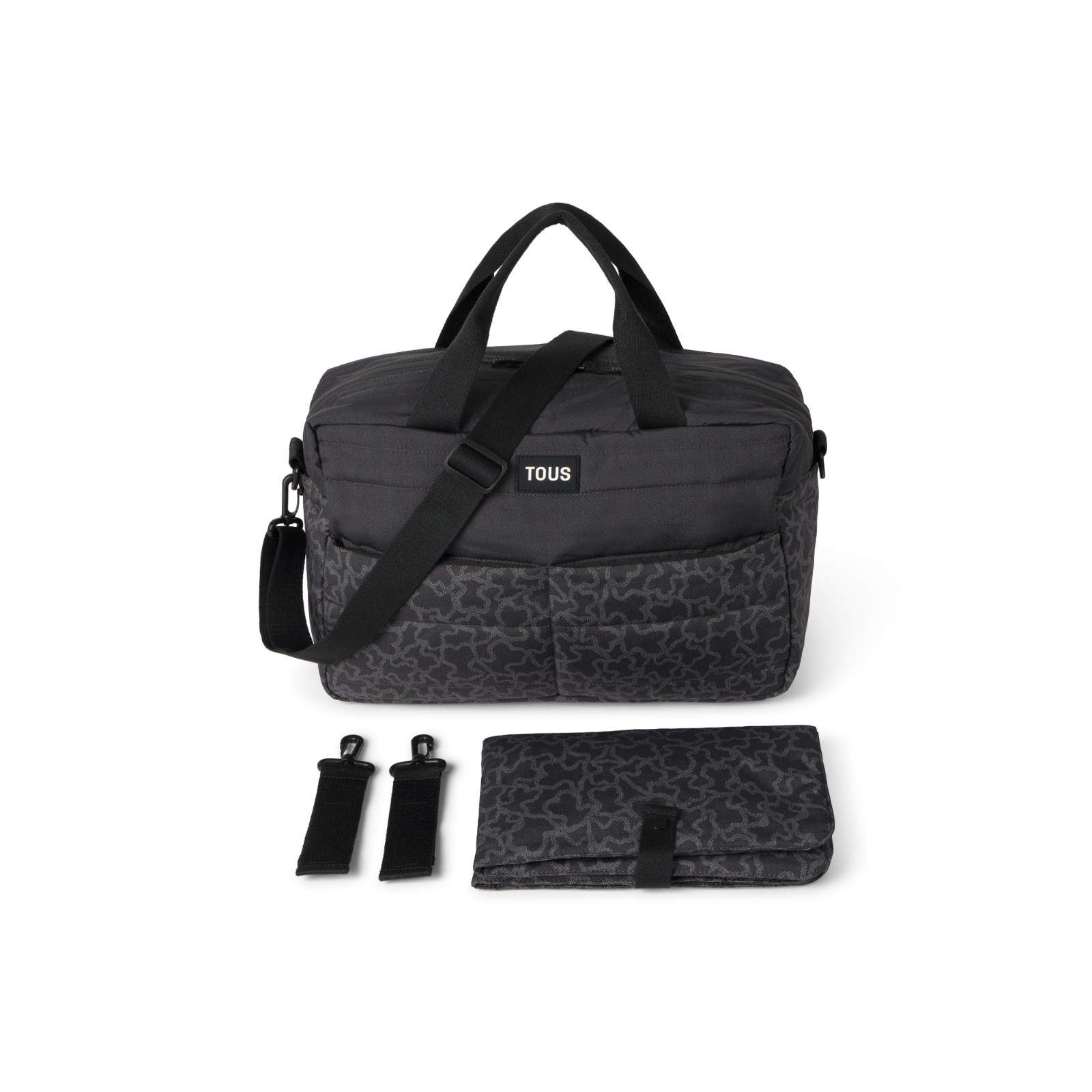 Bolsa de maternidad (42x26 cm) con cambiador estampada Kaos - Negro Negro-5