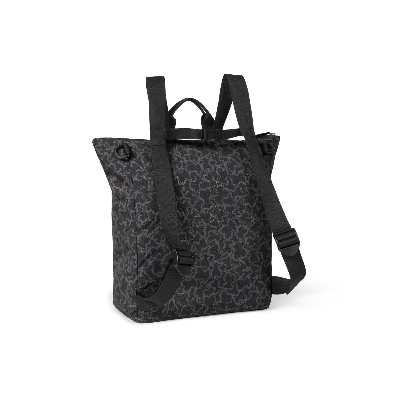 Mochila de maternidad (37x42 cm) con cambiador estampada Kaos - Negro Negro-2