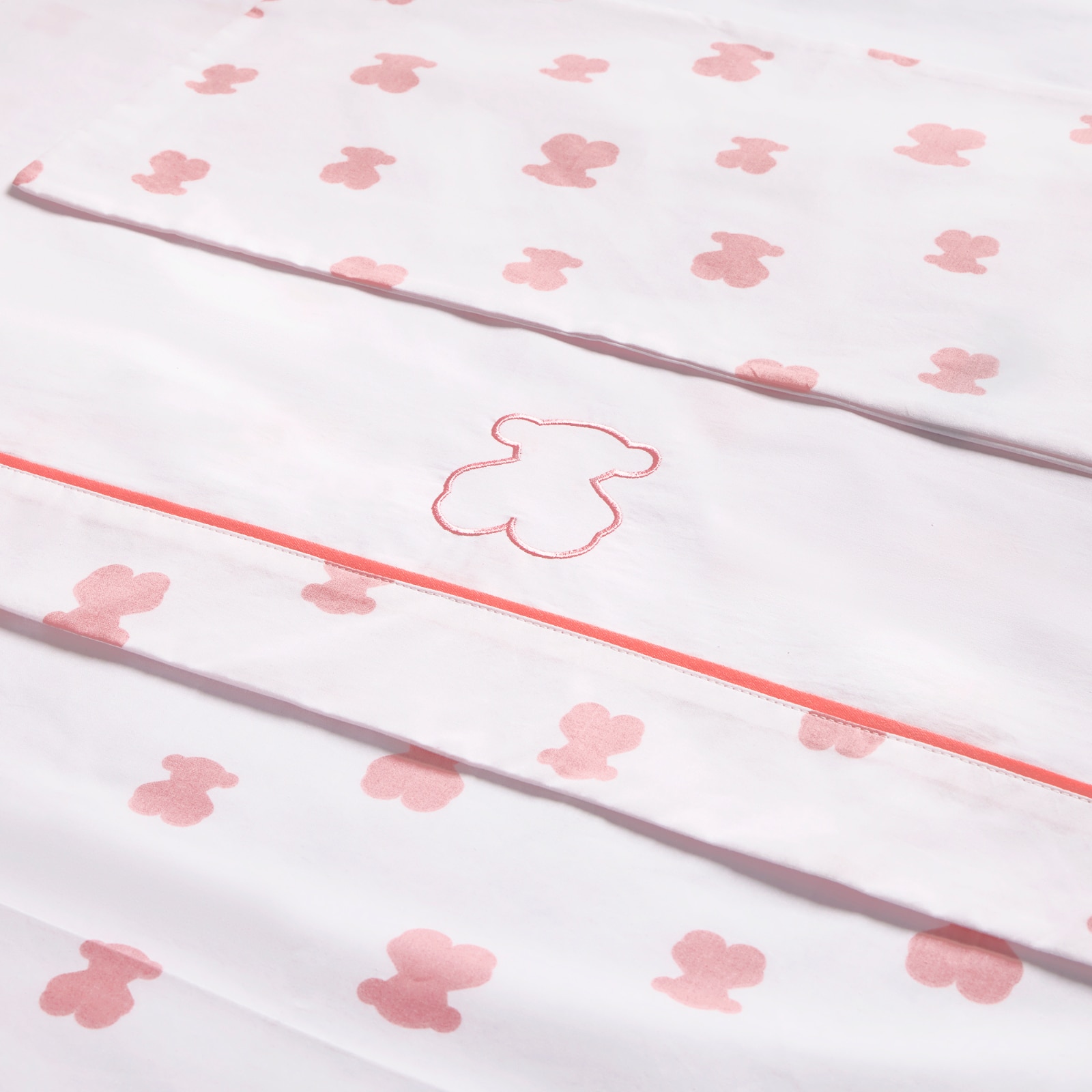 Juego de sábanas para cuna (60x120 cm) Tous Baby con osos - Rosa Rosa-3