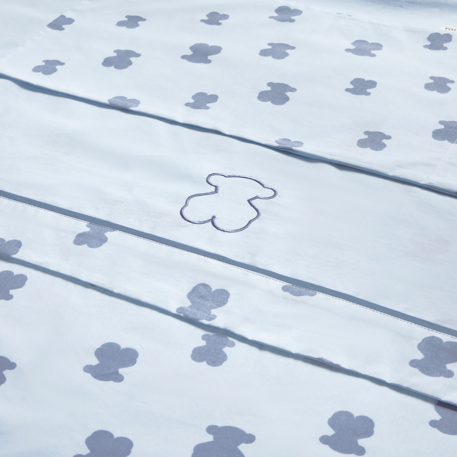Juego de sábanas para cuna (60x120 cm) Tous Baby con osos - Azul claro Azul claro-3