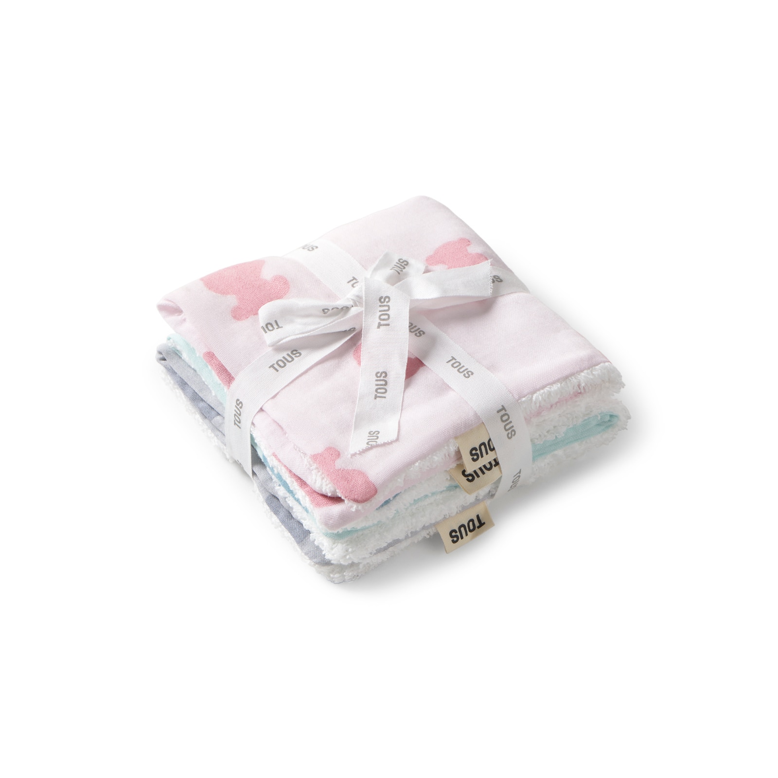 Tous - Pack de mini toallas 30x30 cm Tous Baby con osos sobre rizo.
