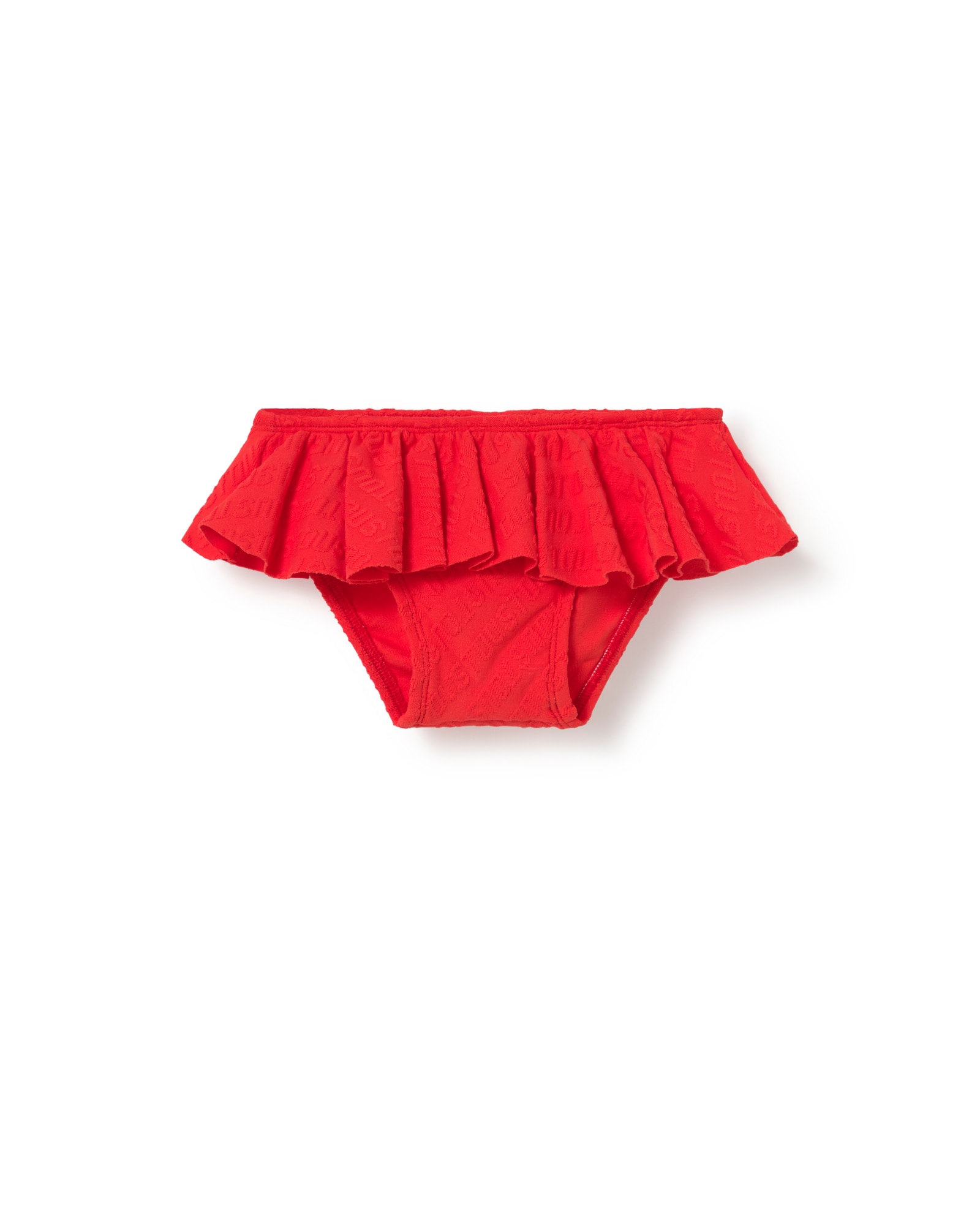 Imagen 0 de Bañador de niña con gran volante en jaquard con logo TOUS Rojo
