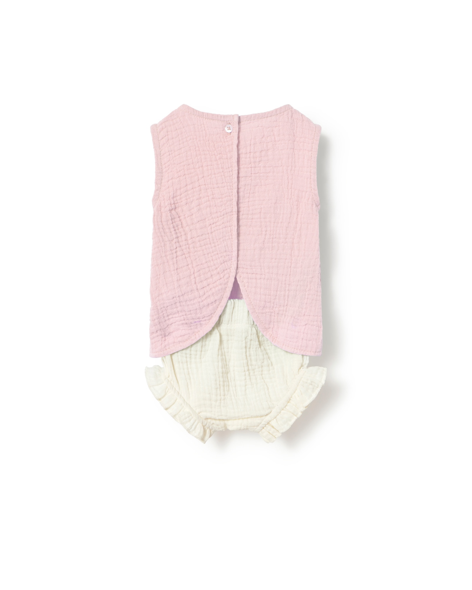 Conjunto de bebé niña en algodón de muselina - Tous - Rosa / Blanco Rosa / Blanco-2