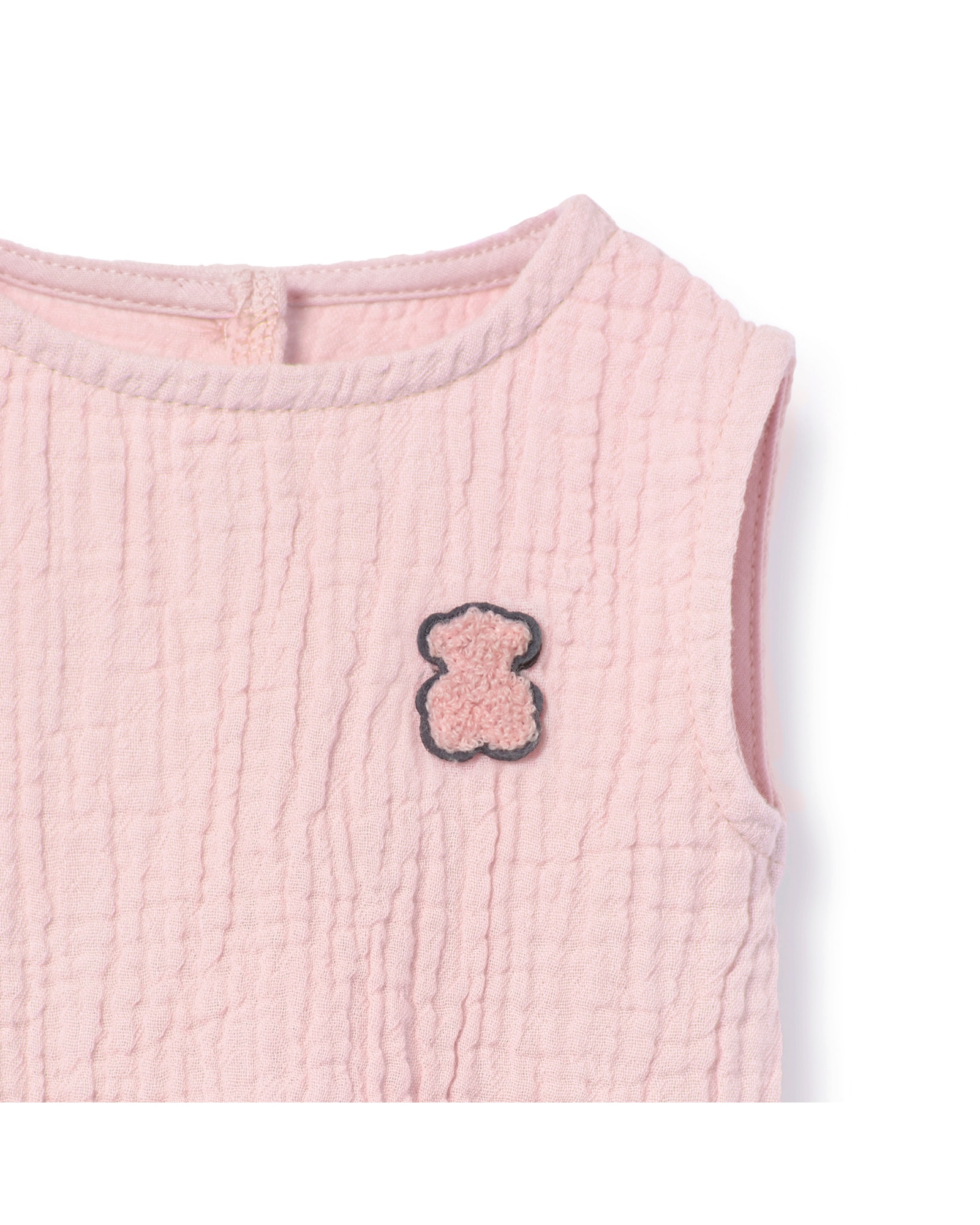 Conjunto de bebé niña en algodón de muselina - Tous - Rosa / Blanco Rosa / Blanco-3