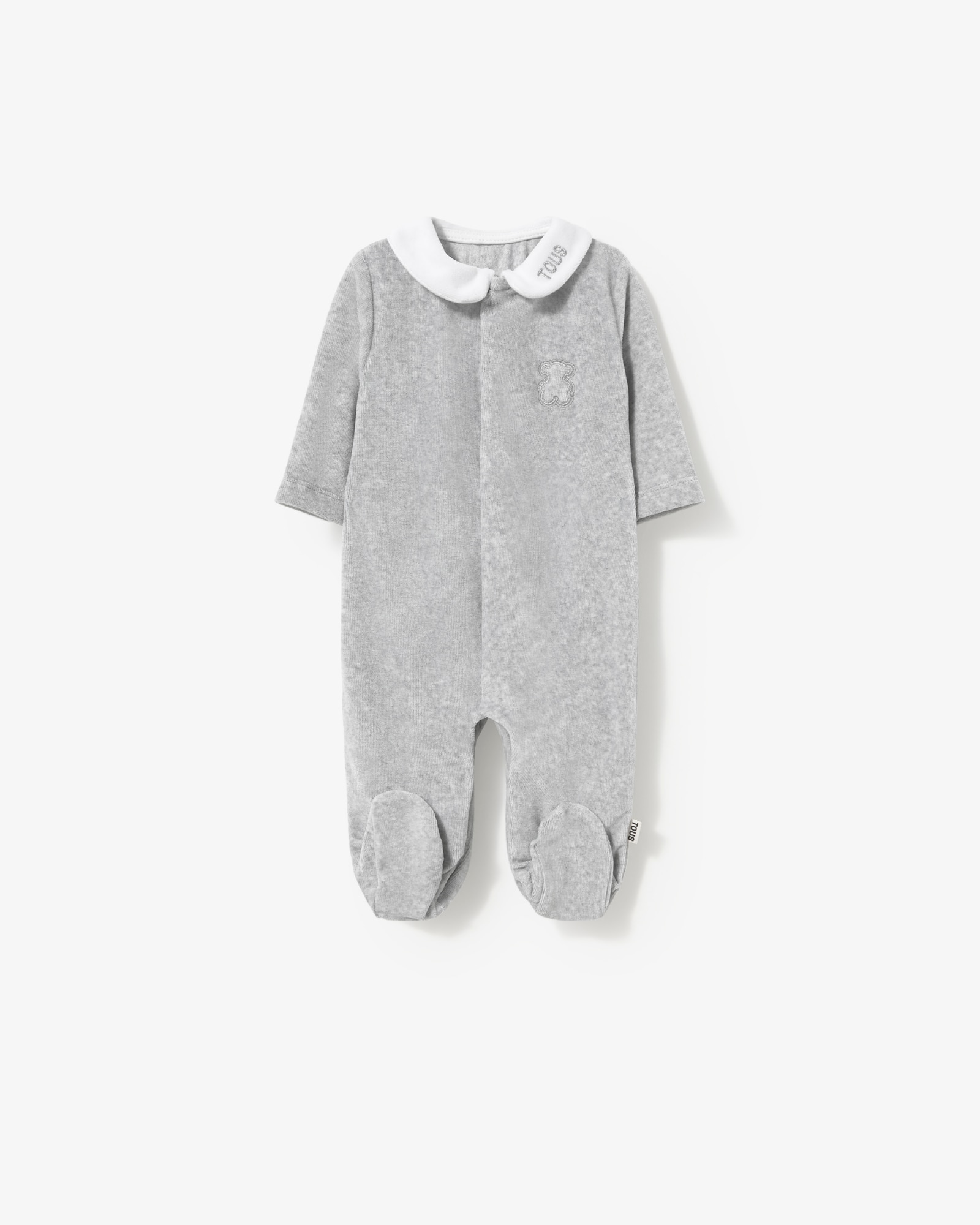 Pelele de bebé tundosado con cuello claudine - Tous - Gris Gris-1