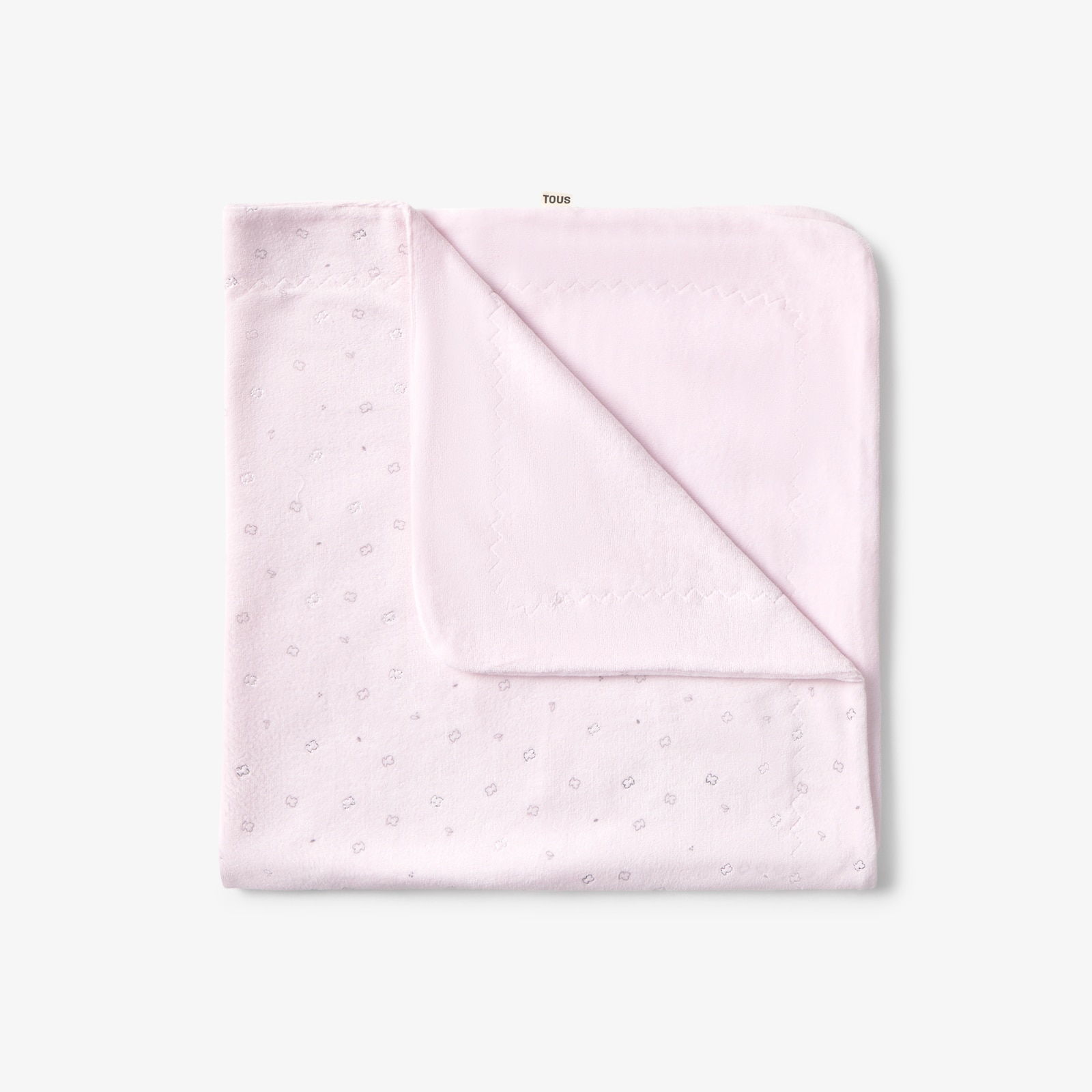 Manta de pelo corto 75 x 75 cm Tous Baby con microestampado - Rosa Rosa-2