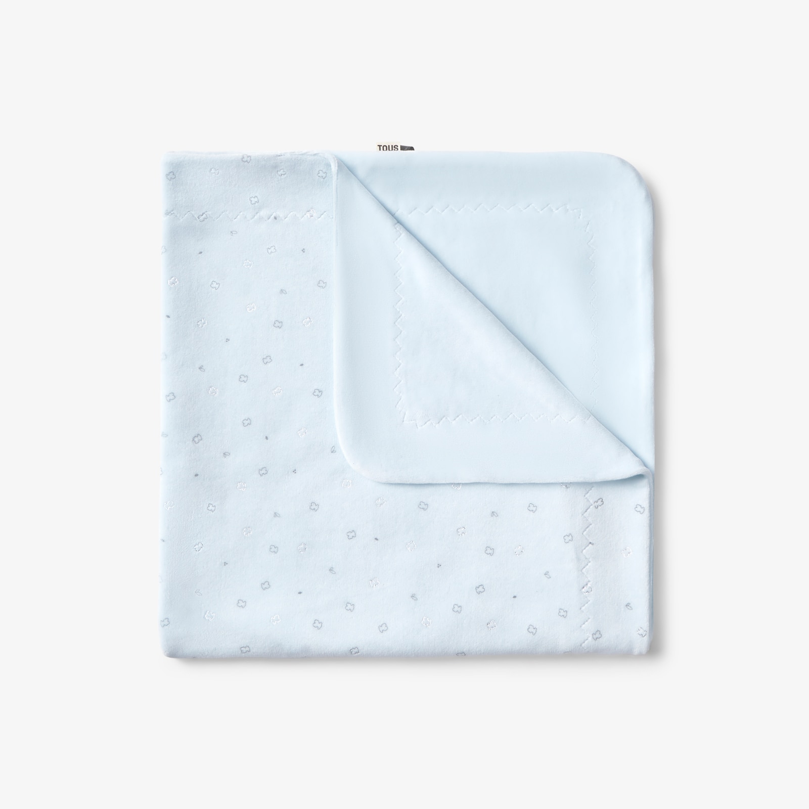 Manta de pelo corto 75 x 75 cm Tous Baby con microestampado - Azul claro Azul claro-2