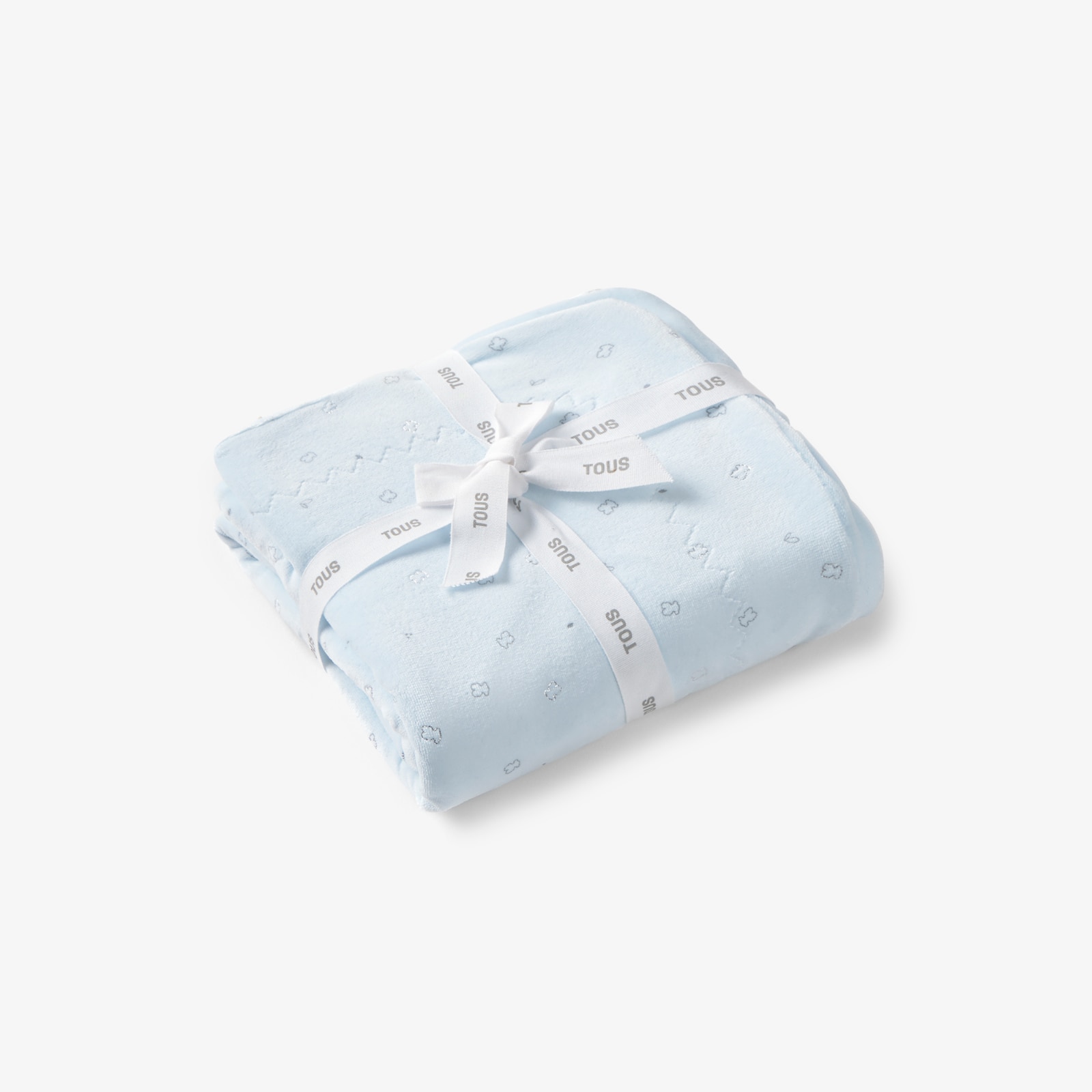 Manta de pelo corto 75 x 75 cm Tous Baby con microestampado - Azul claro Azul claro-3