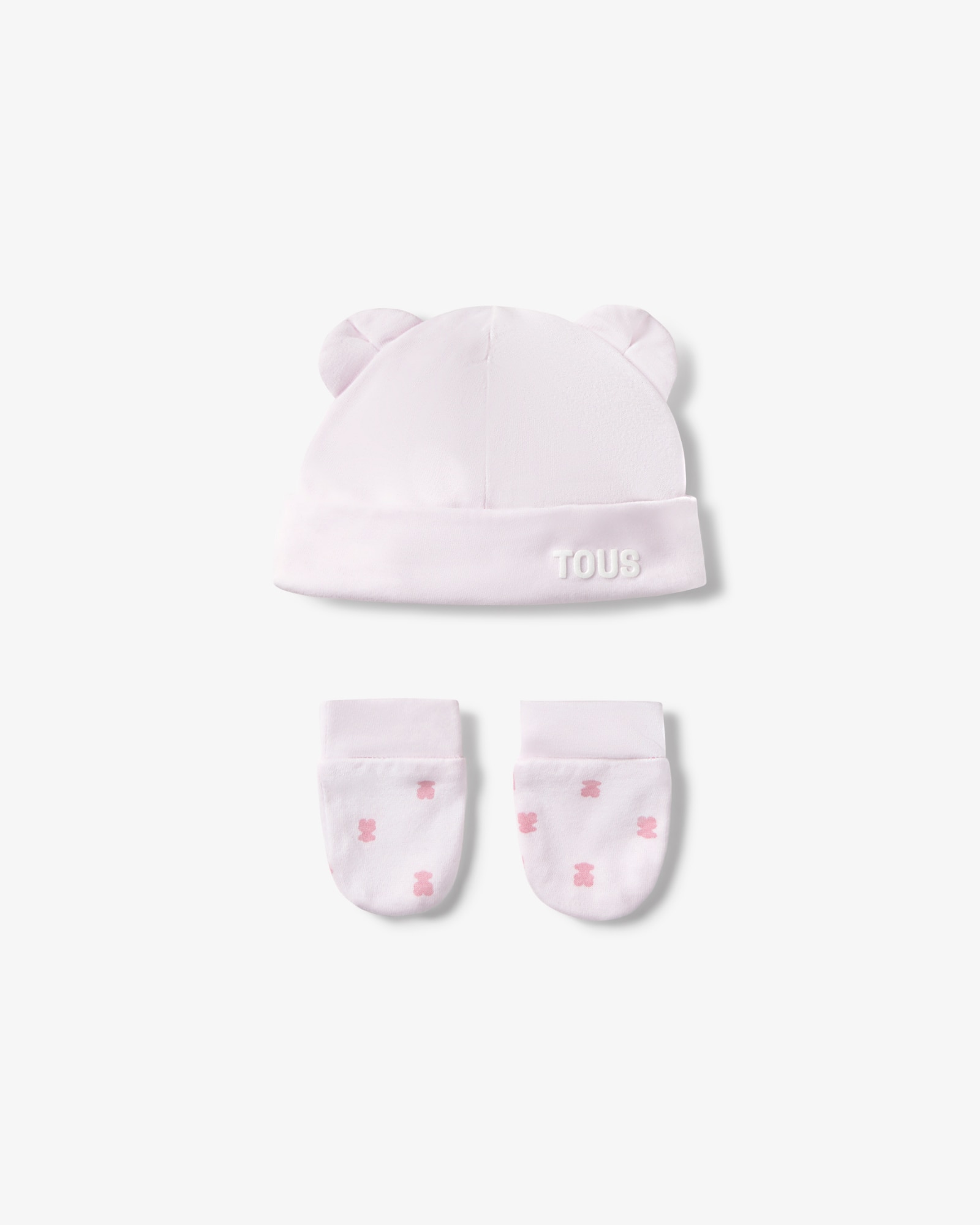 Imagen 0 de Conjunto de bebé niña recién nacido de algodón liso y estampado Rosa