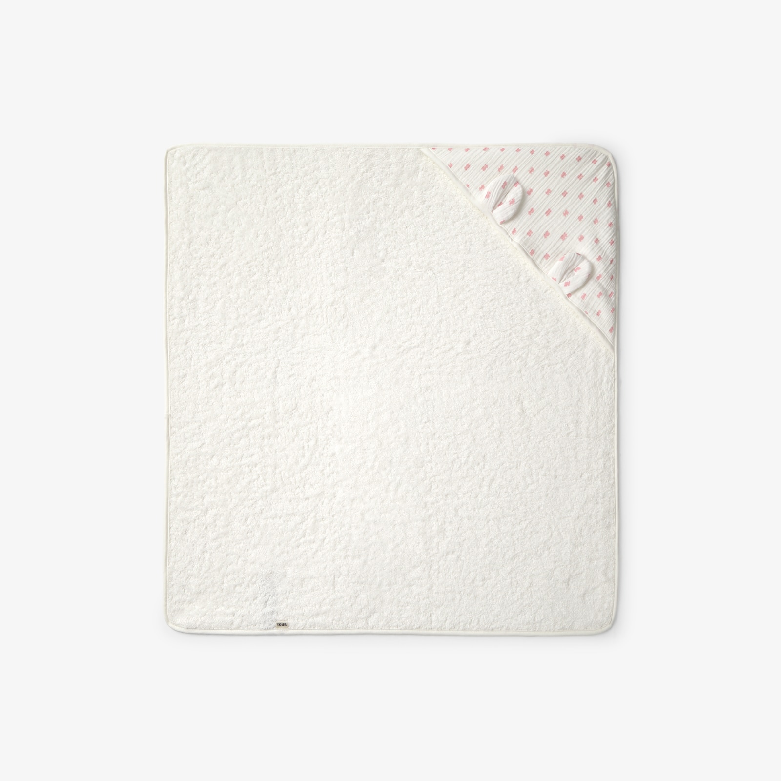 Imagen 0 de Capa de baño con orejas 75x75cm Tous Baby de algodón con multi osos Rosa