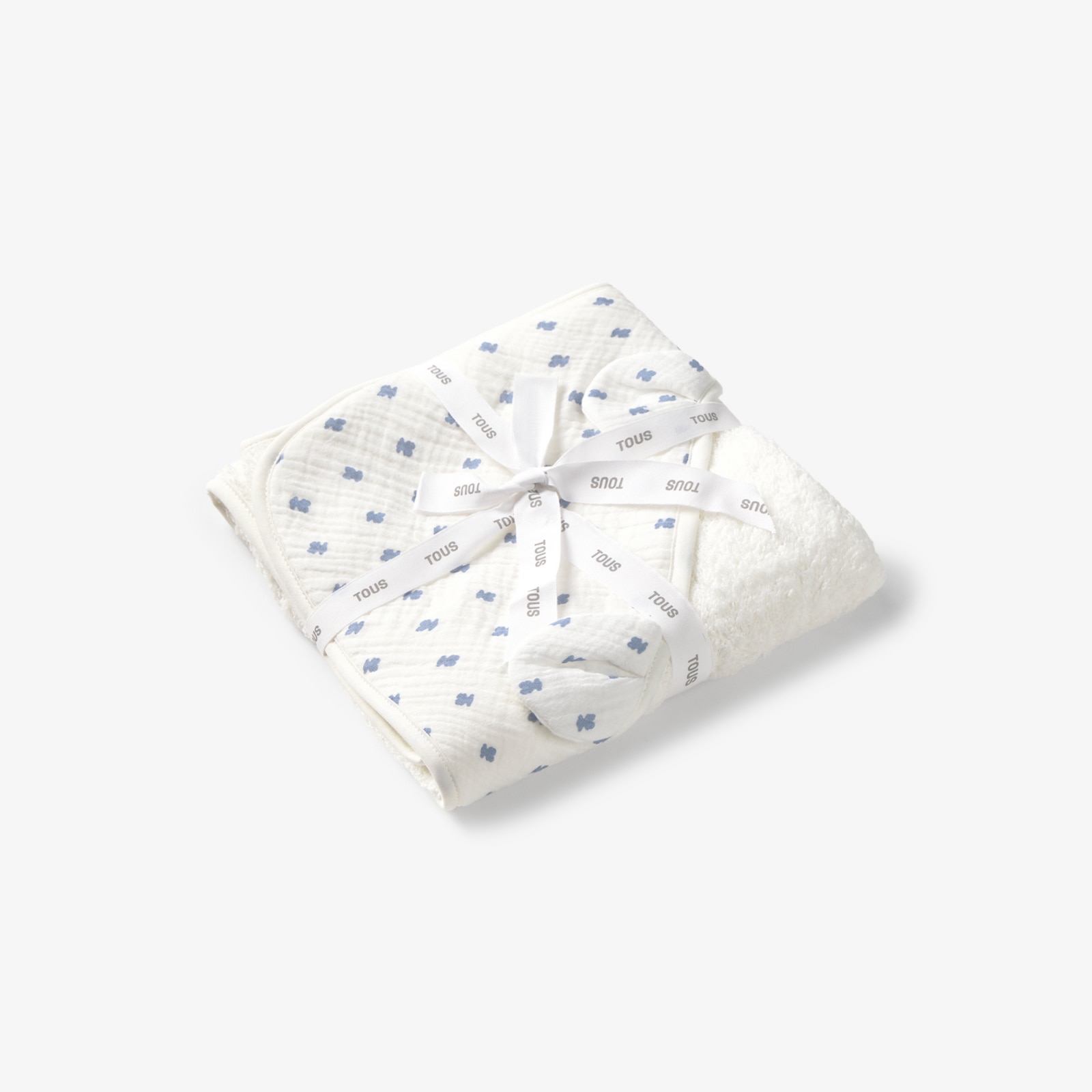 Imagen 3 de Capa de baño con orejas 75x75cm Tous Baby de algodón con multi osos - Azul claro Azul claro