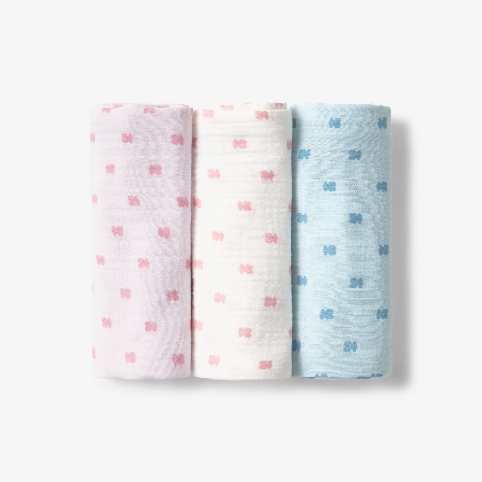 Imagen 0 de Pack de 3 muselinas 55x55 cm Tous Baby microestampadas con osos Rosa