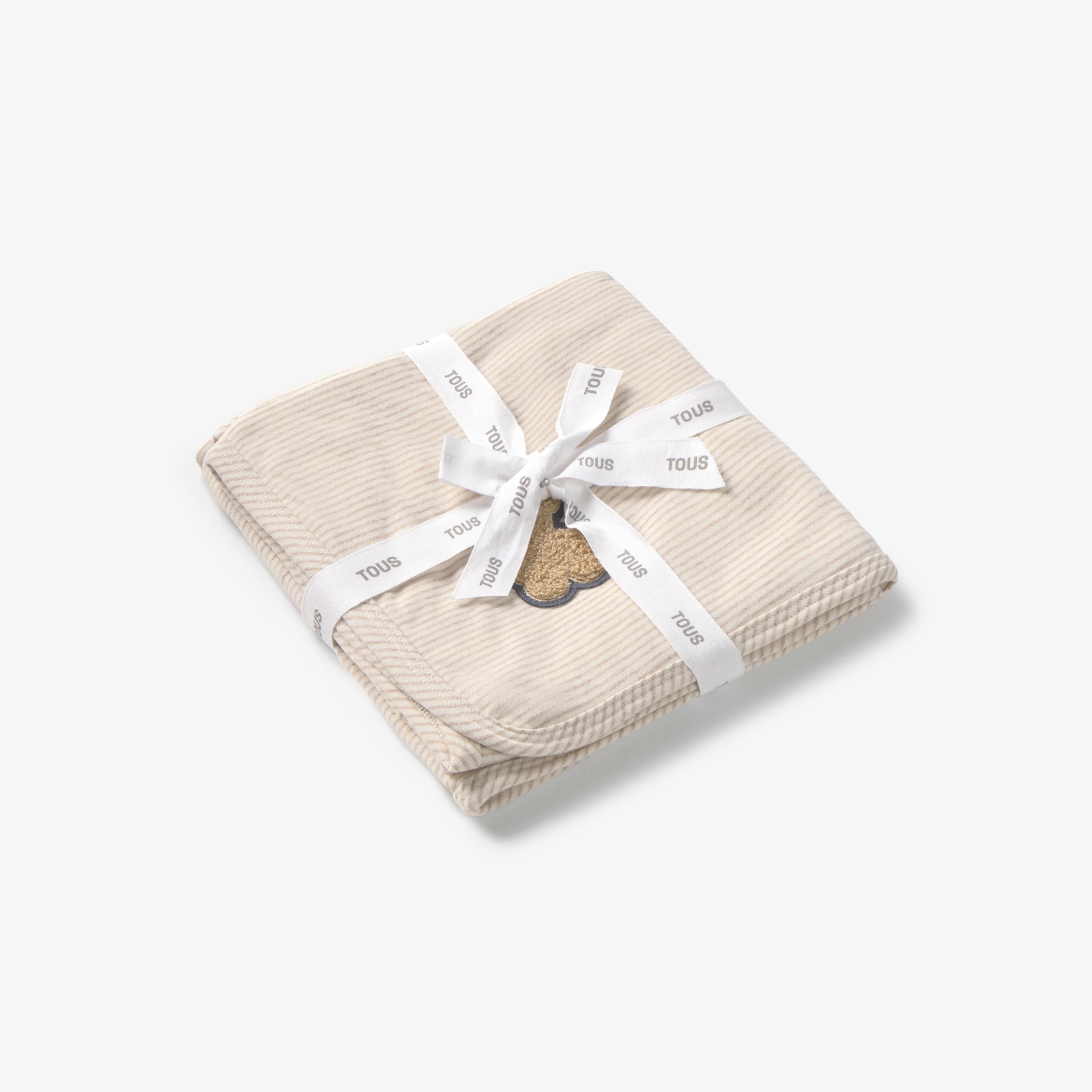 Arrullo de algodón 75x75 cm Tous Baby a rayas - Beige Beige-2