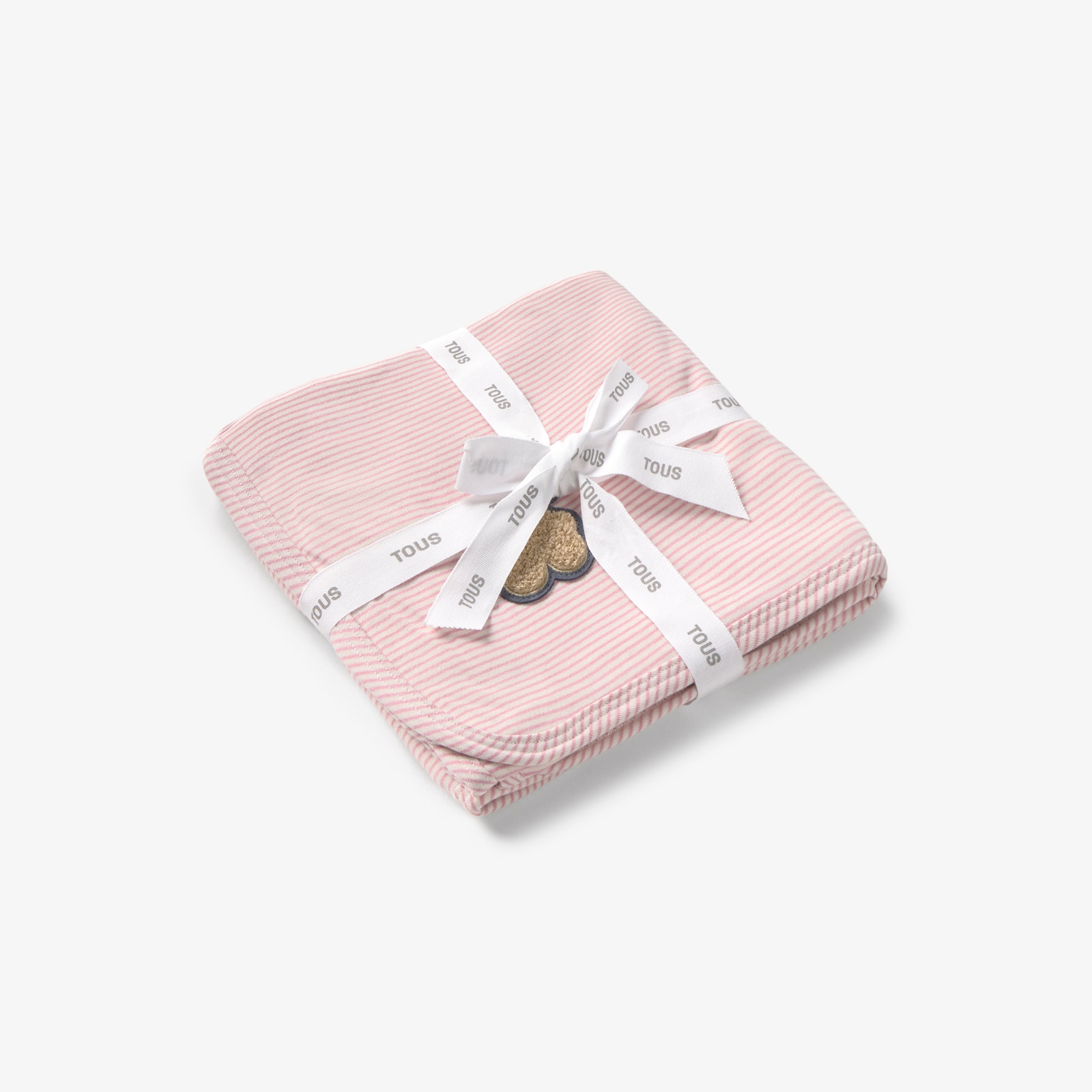 Arrullo de algodón 75x75 cm Tous Baby a rayas - Rosa Rosa-2