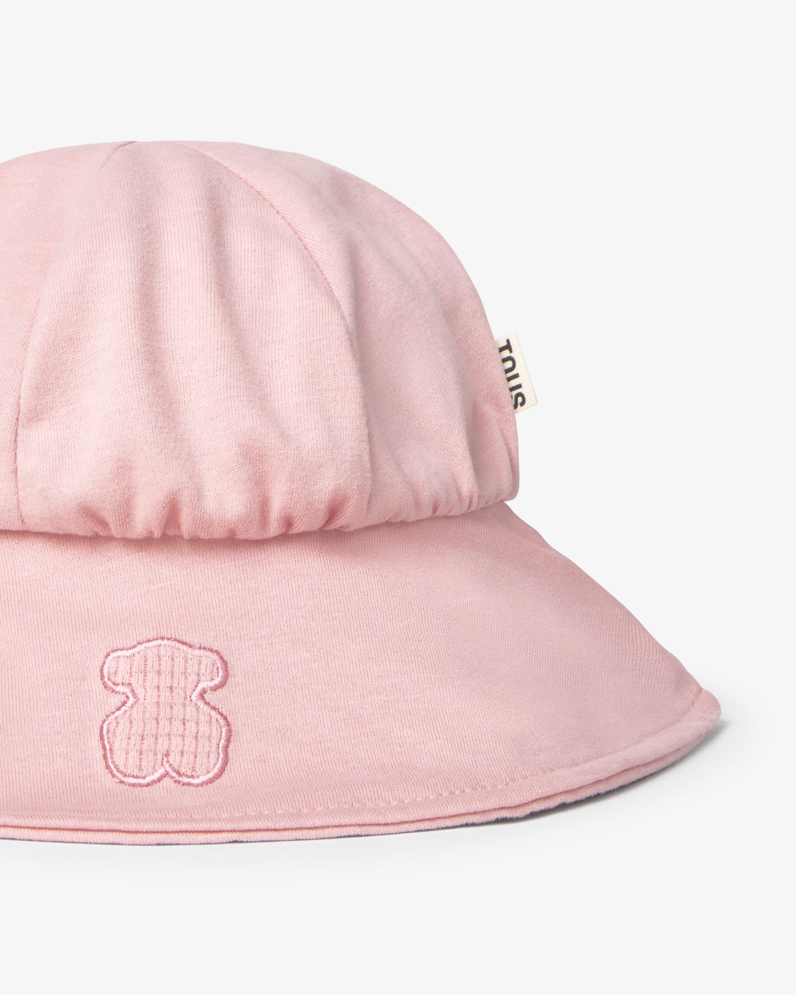 Sombrero de bebé en algodón de muselina con oso de rizo - Tous - Rosa Rosa-3