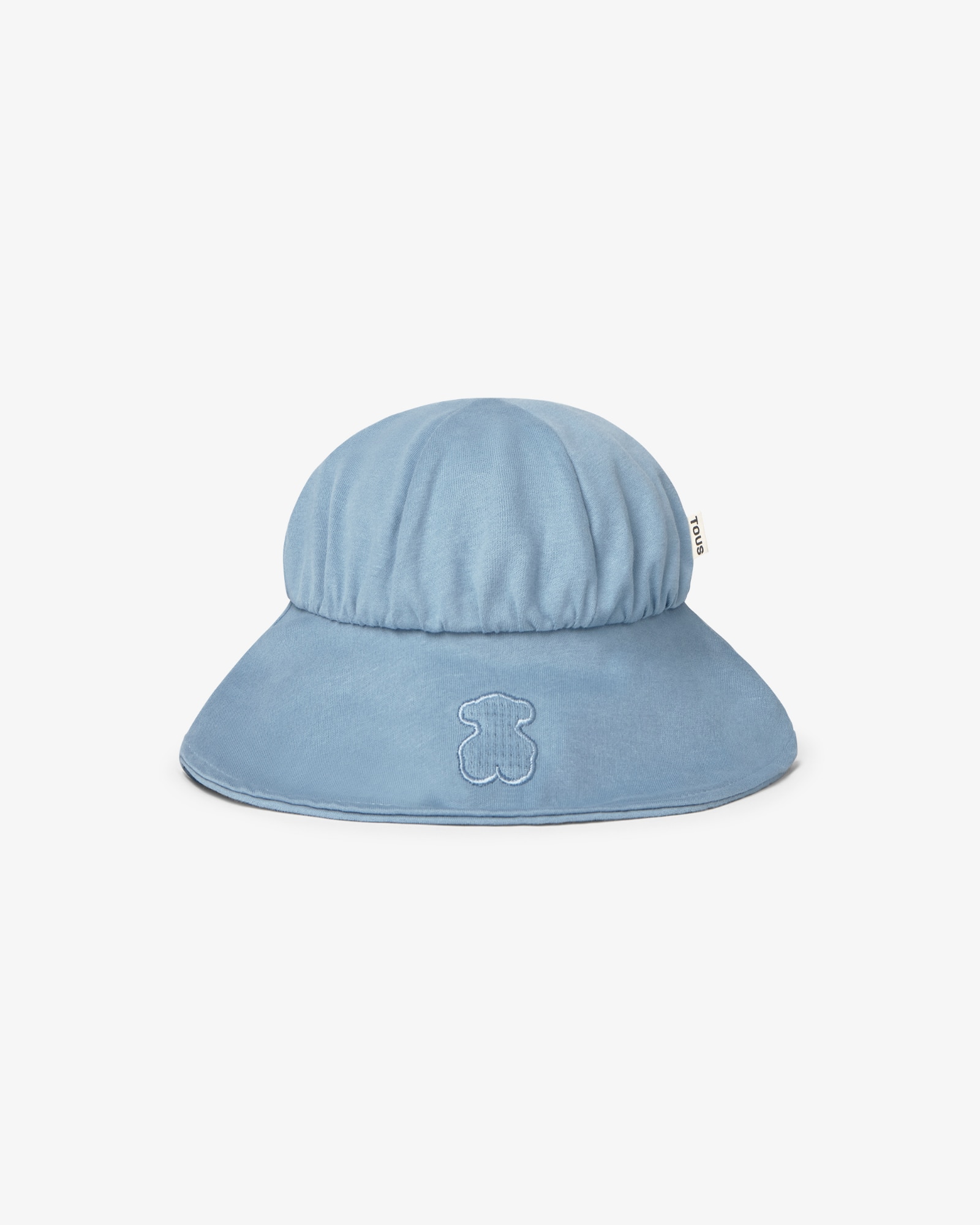 Imagen 0 de Sombrero de bebé en algodón de muselina con oso de rizo Azul