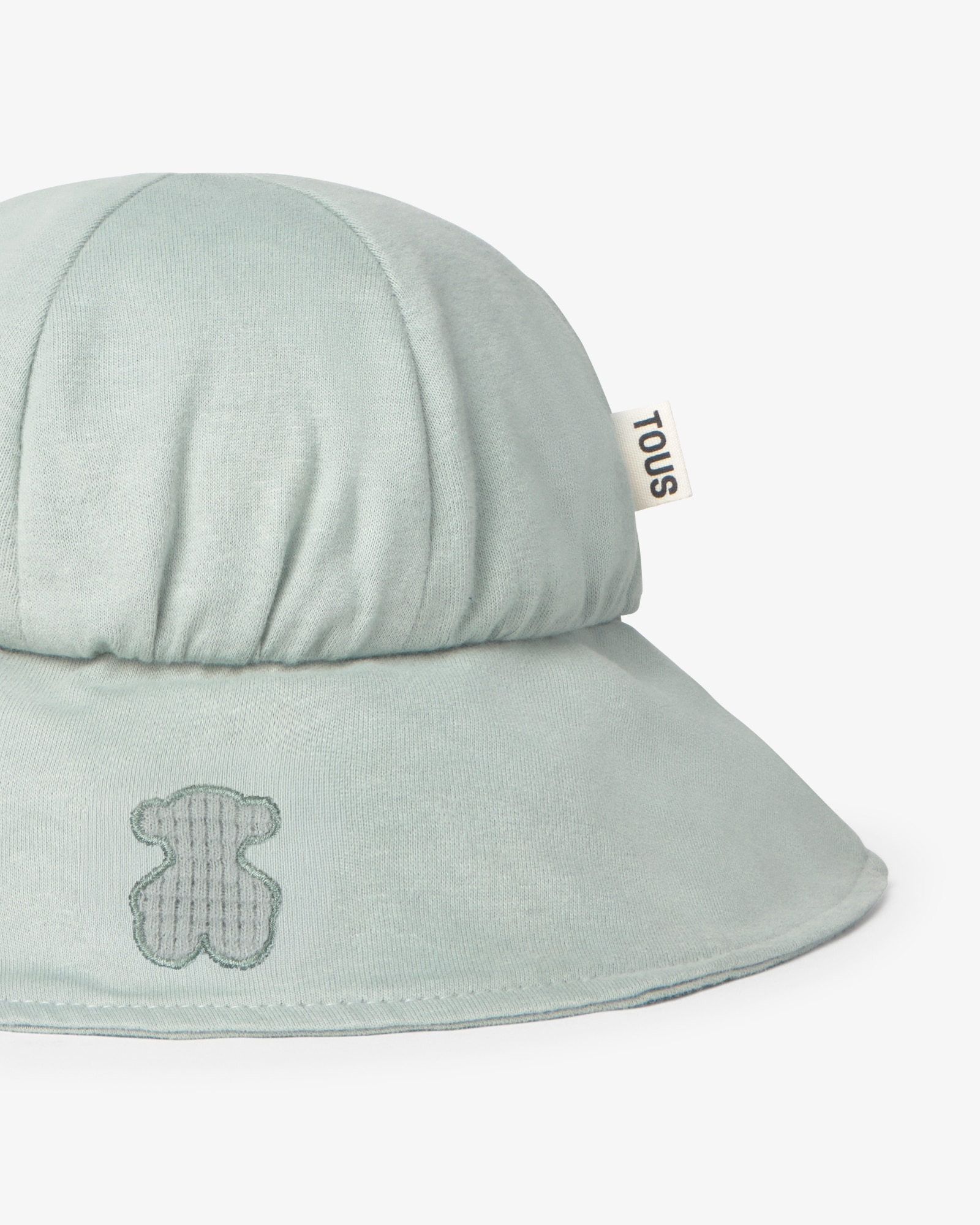 Sombrero de bebé en algodón de muselina con oso de rizo - Tous - Verde Verde-3