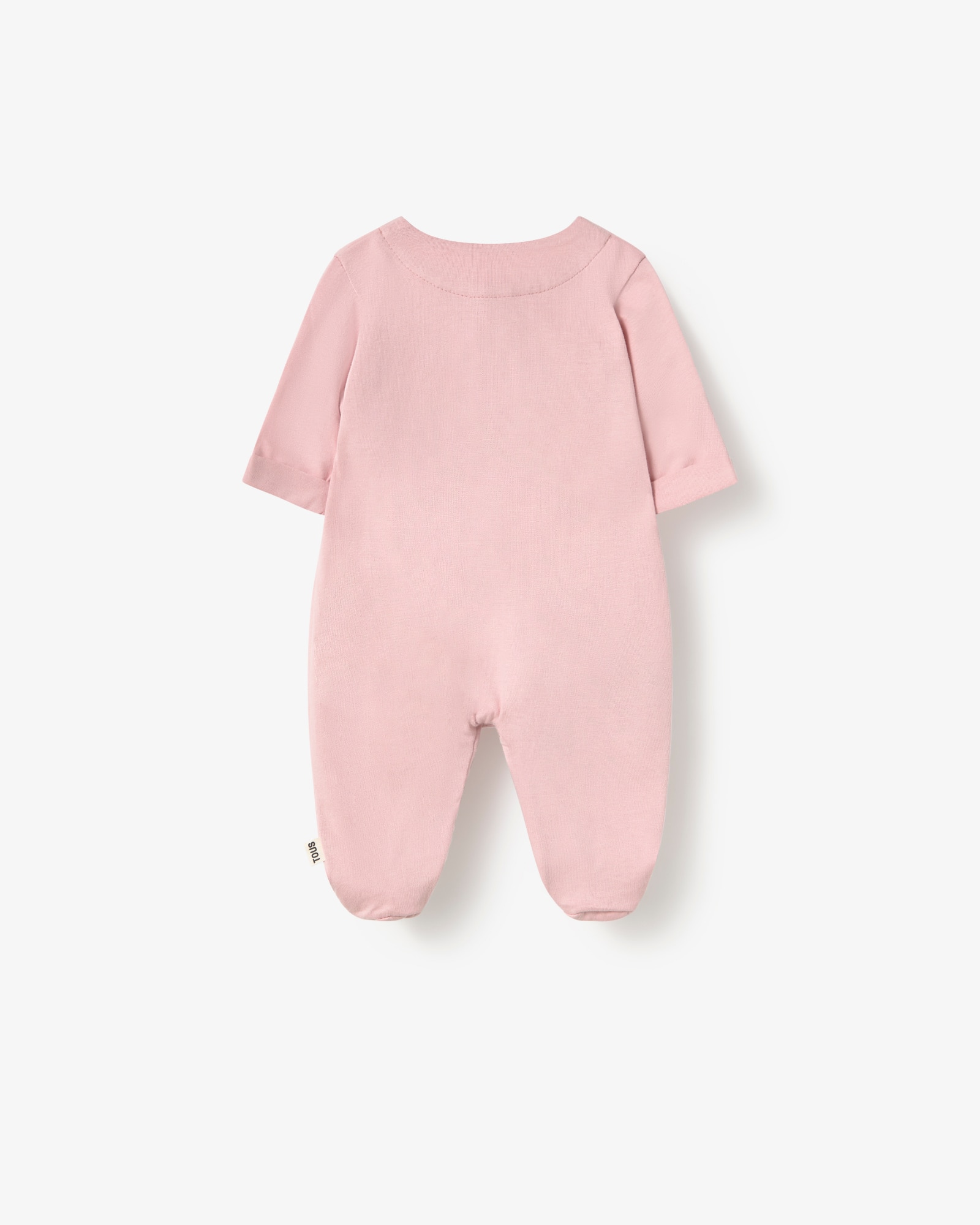 Pelele de bebé niña en algodón liso con abotonado frontal - Tous - Rosa Rosa-3
