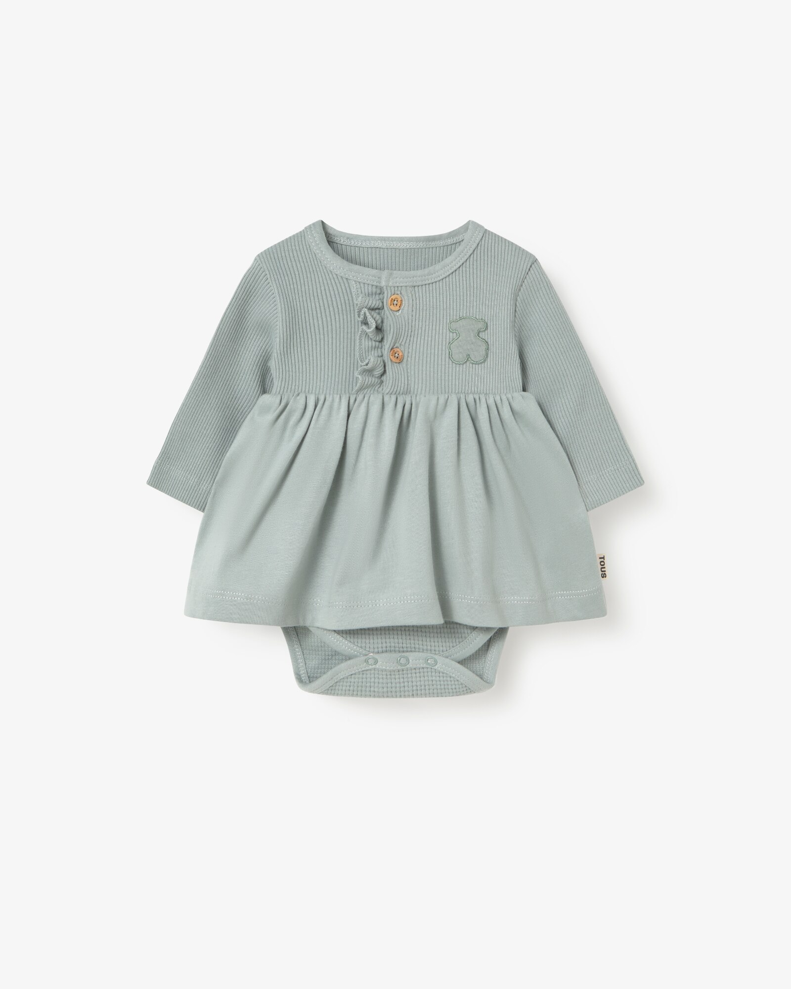 Bodie con falda de bebé niña en algodón liso - Tous - Verde Verde-1