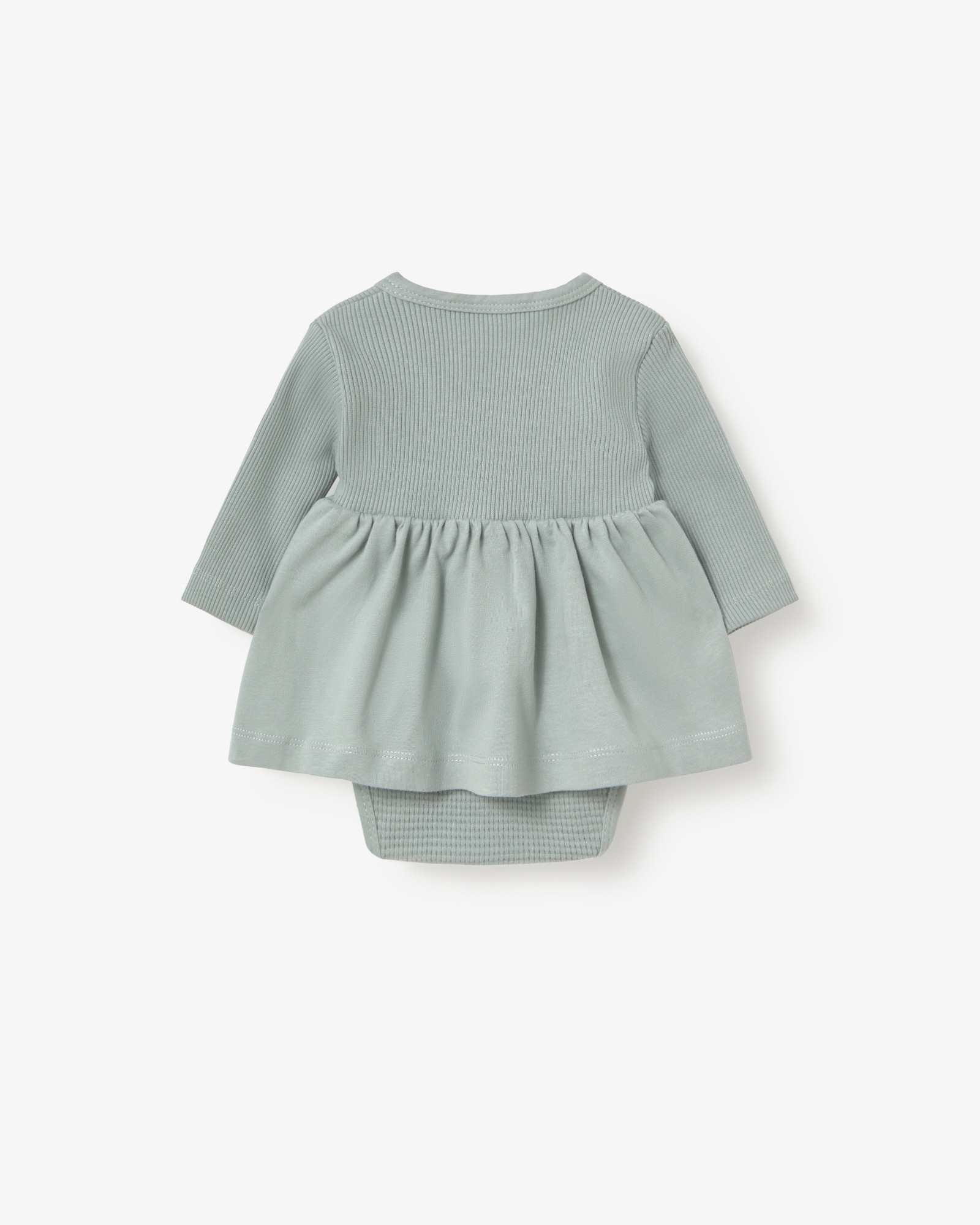 Bodie con falda de bebé niña en algodón liso - Tous - Verde Verde-3