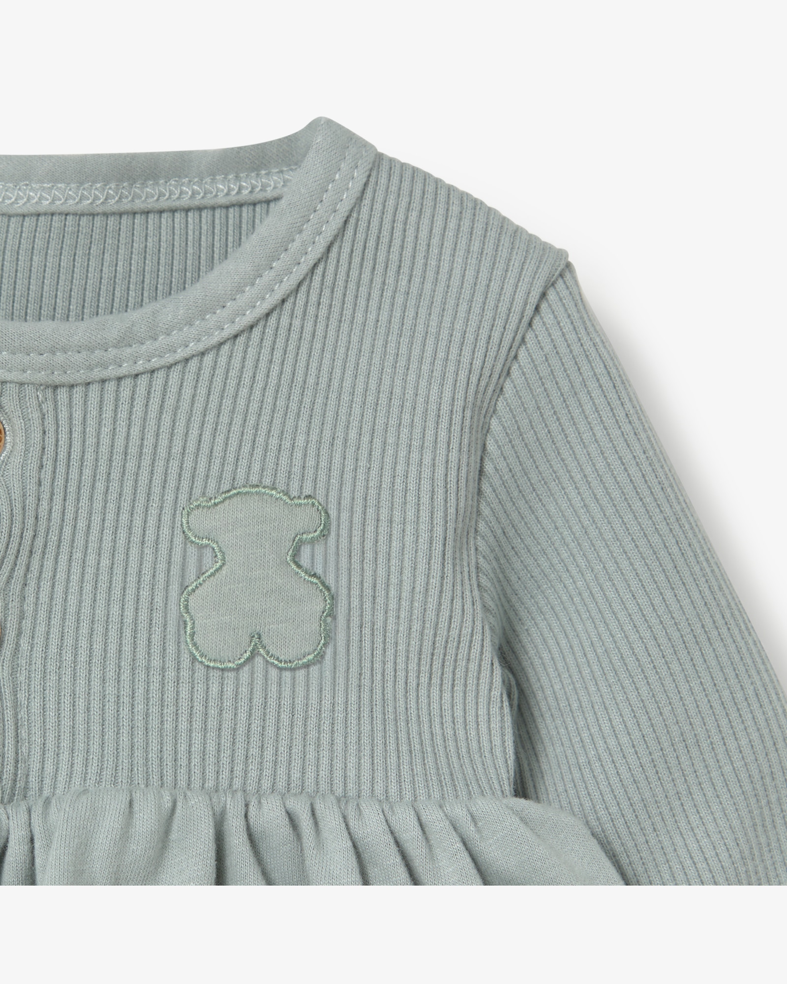 Bodie con falda de bebé niña en algodón liso - Tous - Verde Verde-2