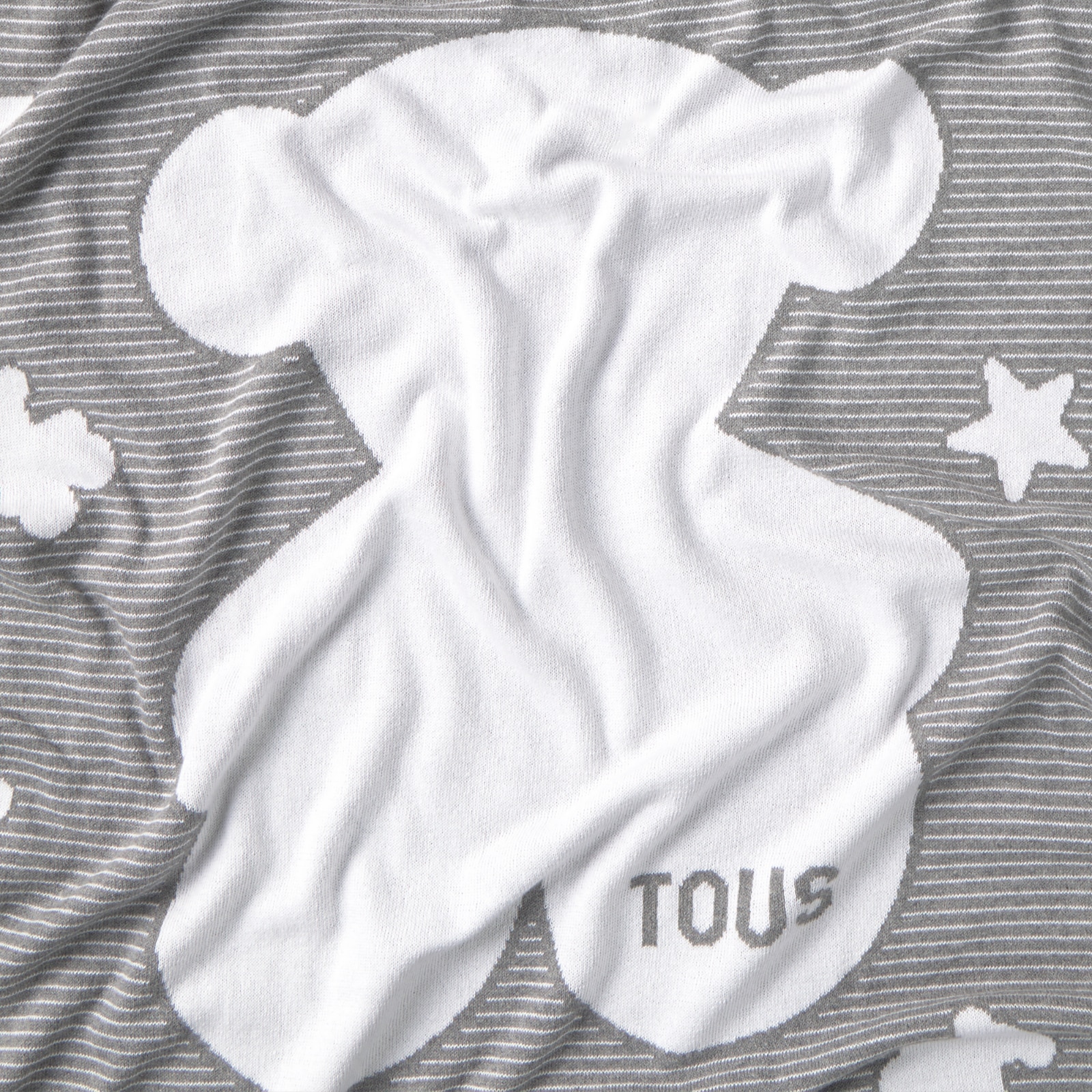 Manta para mini cuna o cuna 78x104 cm Tous Baby con multi osos - Gris Gris-3
