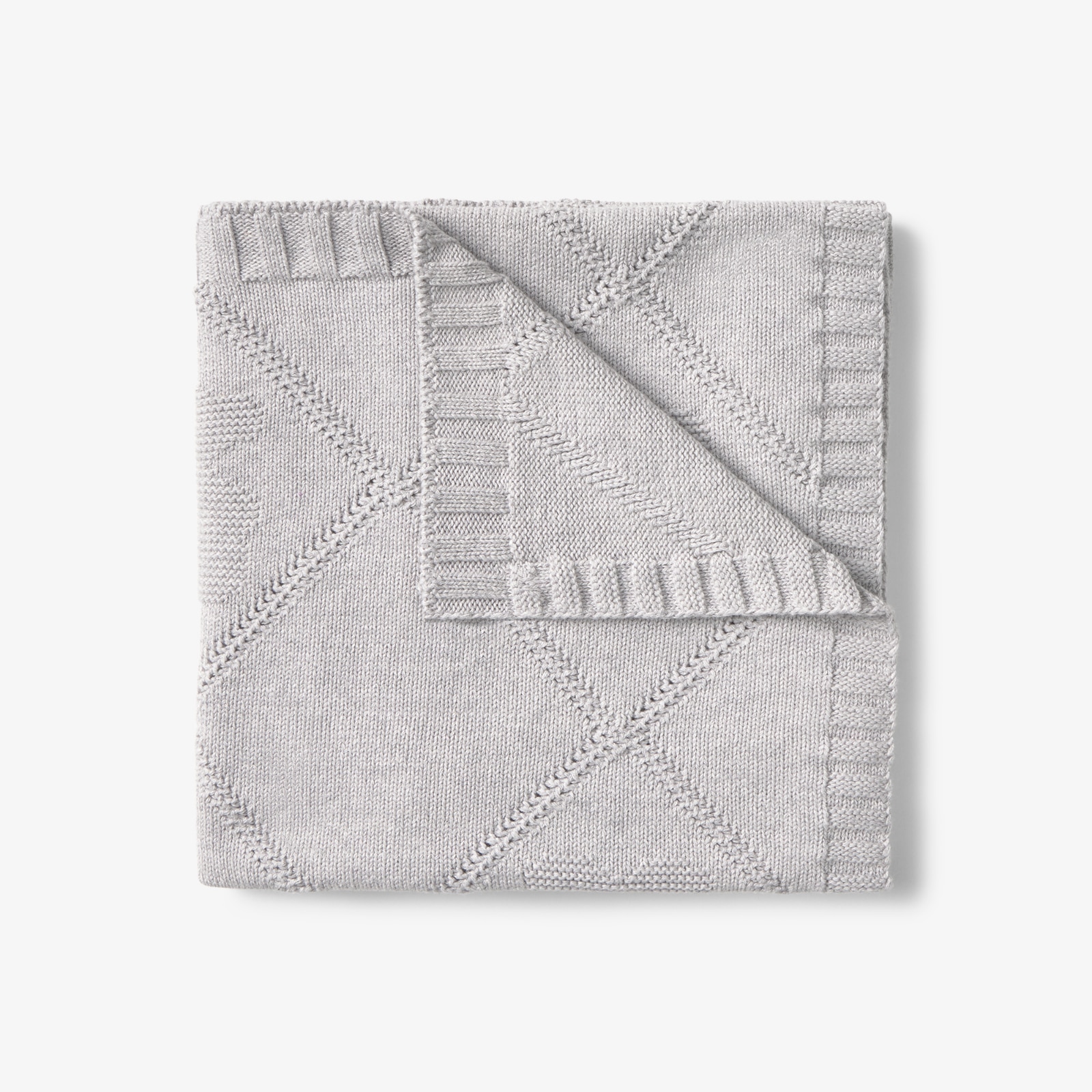 Manta para mini cuna o cuna 78x104 cm Tous Baby tricotada de rombos con osos - Gris Gris-2