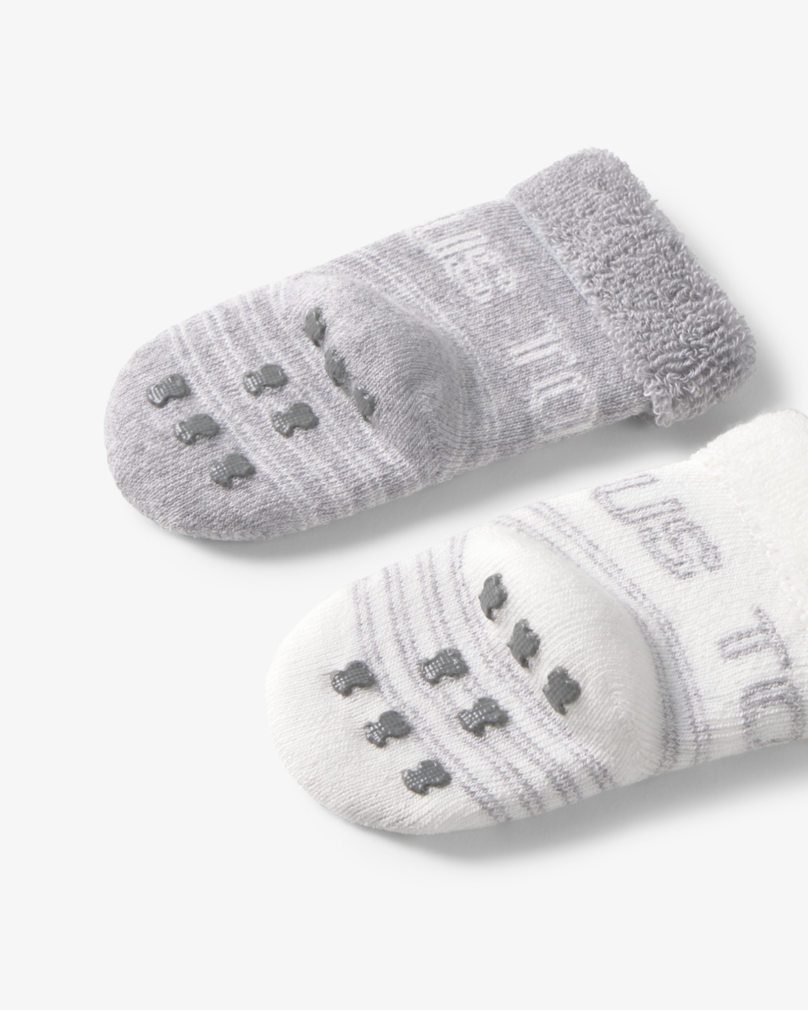 Imagen 4 de Set de 2 calcetines de bebé con logo tous y rayas, con suela antideslizante - Gris Gris