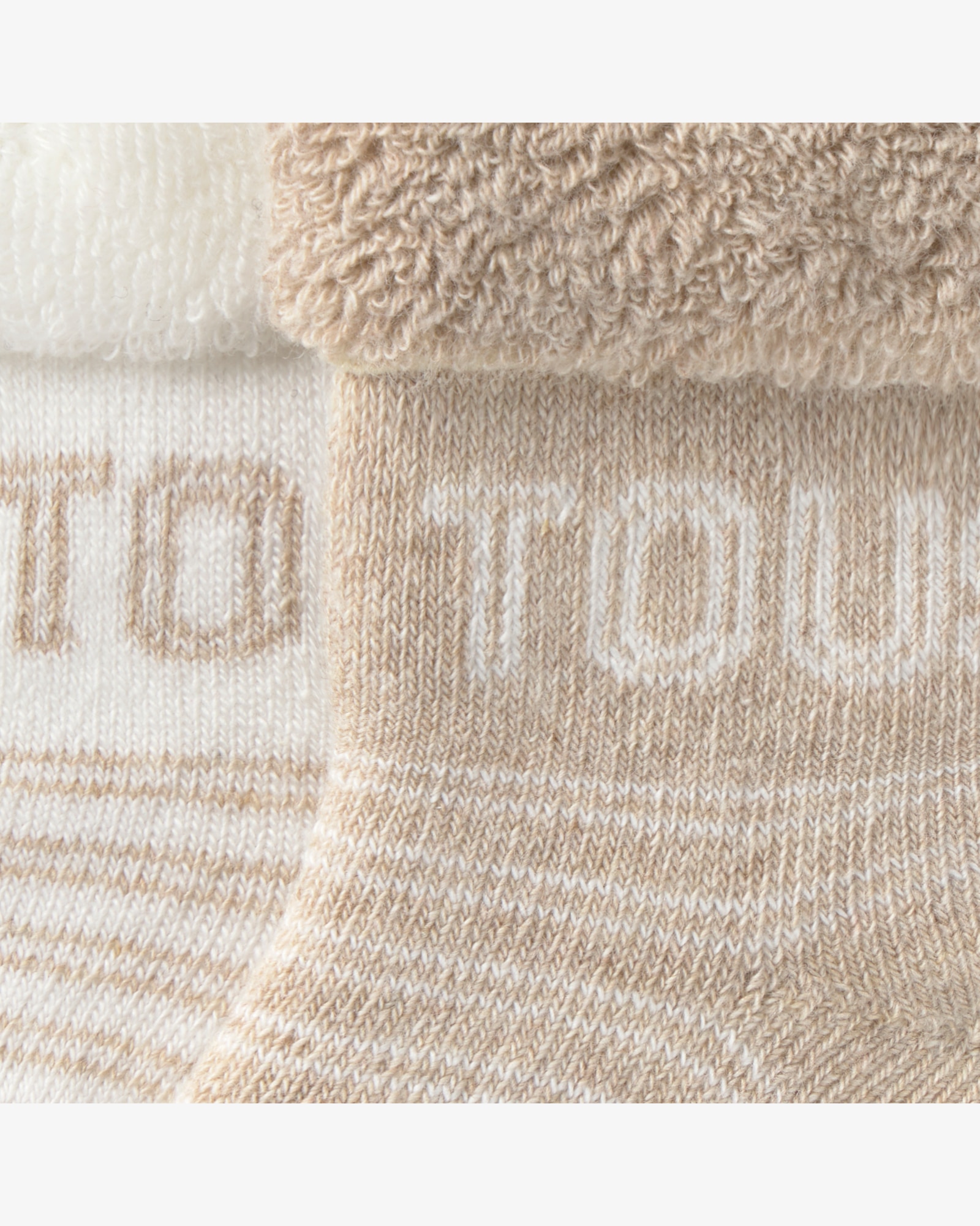 Imagen 2 de Set de 2 calcetines de bebé con logo tous y rayas, con suela antideslizante - Beige Beige