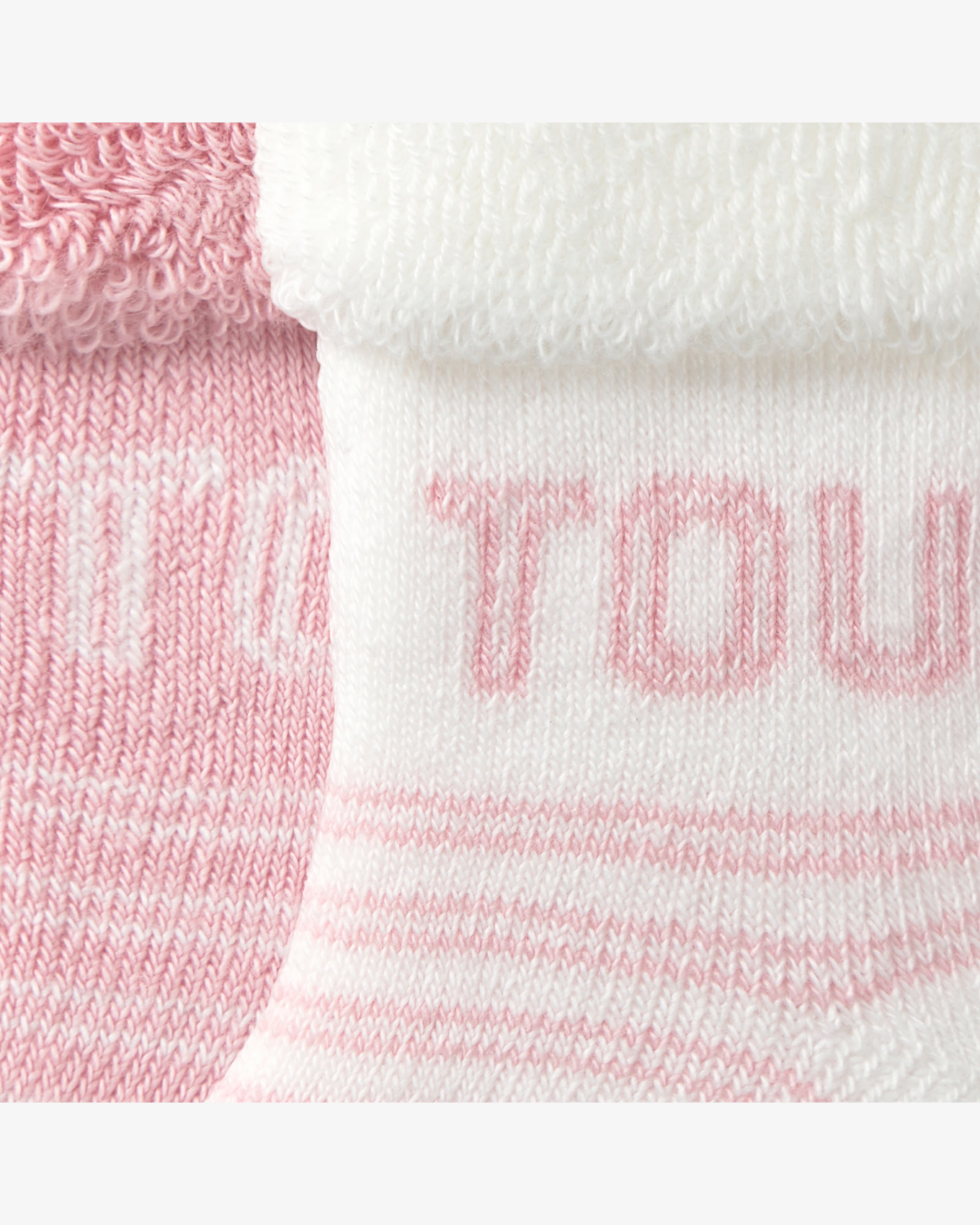 Imagen 2 de Set de 2 calcetines de bebé con logo tous y rayas, con suela antideslizante - Rosa Rosa