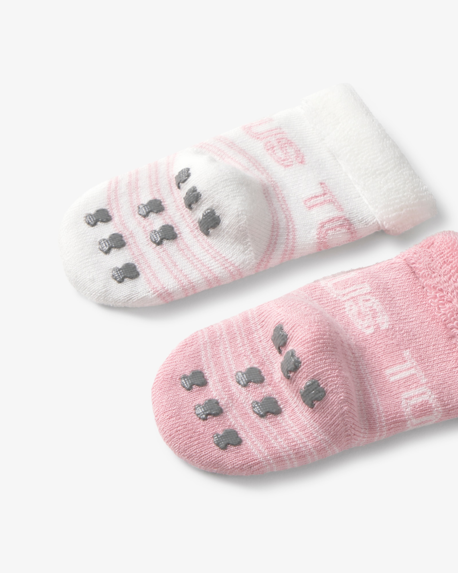 Imagen 4 de Set de 2 calcetines de bebé con logo tous y rayas, con suela antideslizante - Rosa Rosa