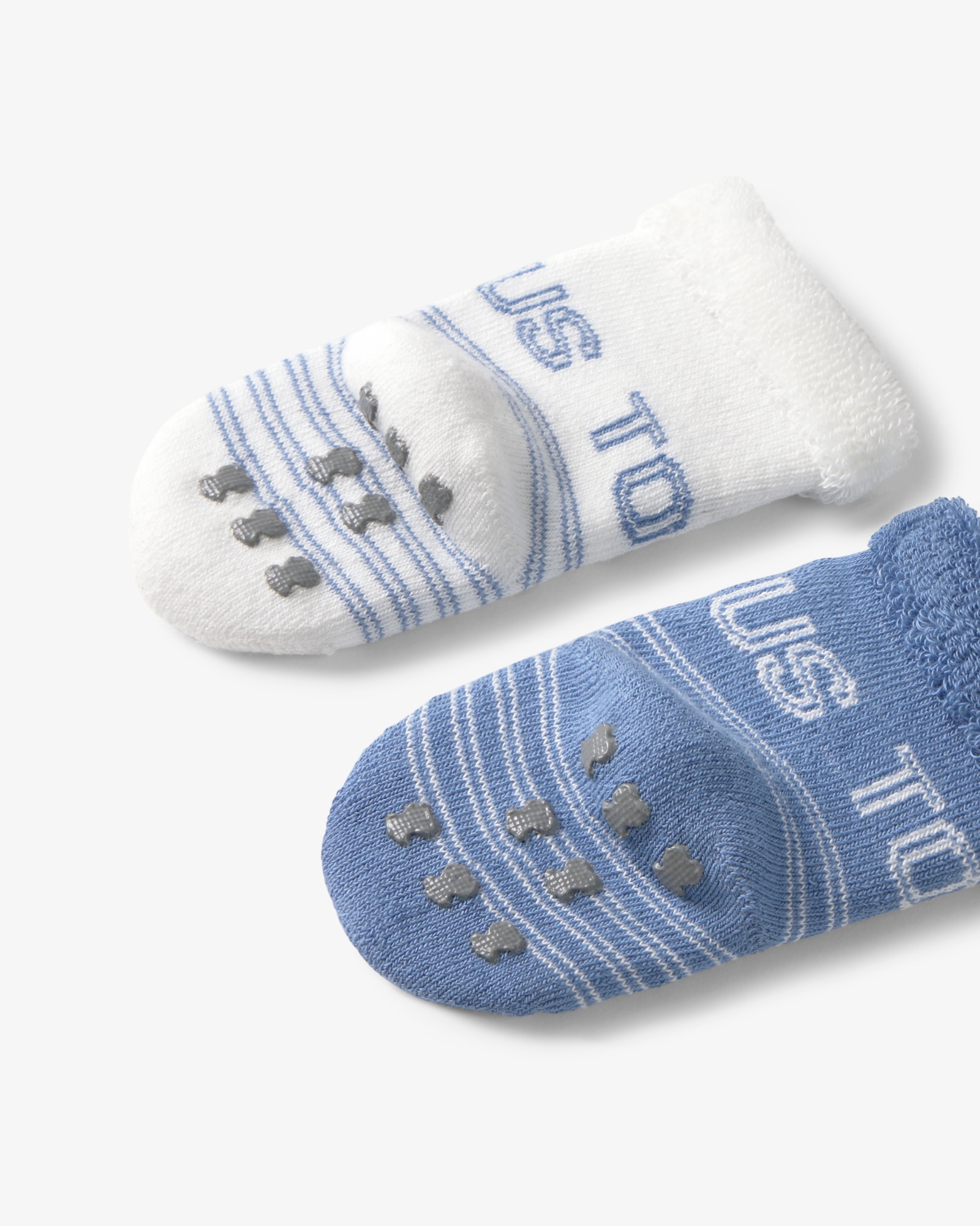 Imagen 4 de Set de 2 calcetines de bebé con logo tous y rayas, con suela antideslizante - Azul Azul