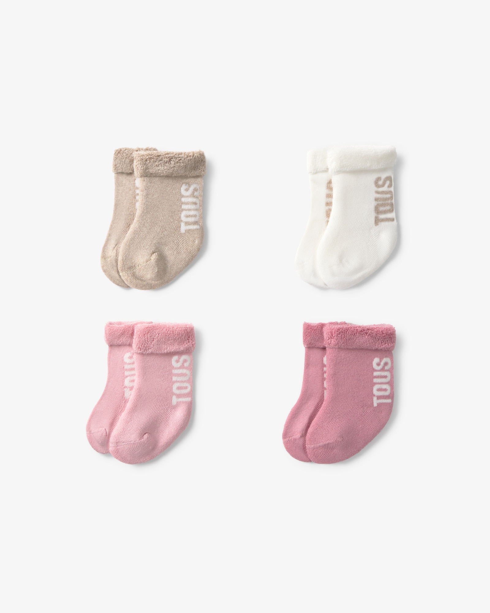 Pack de 4 calcetines de bebé con logo tous - Rosa Rosa-3