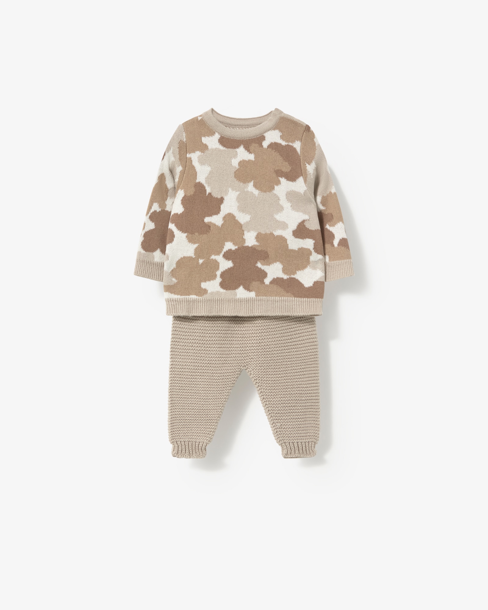 Imagen 1 de Conjunto de bebé niño en algodón de jersey con osos y pantalón liso - Tous - Crudo Crudo