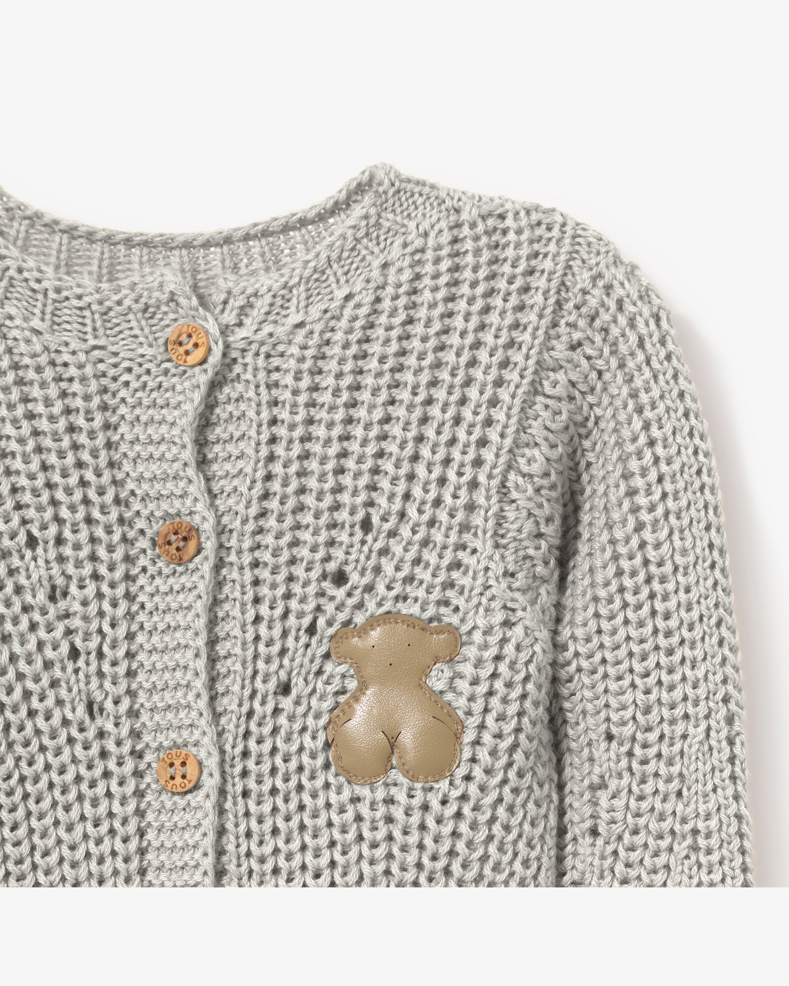 Pelele de bebé niño en algodón tricotado abotonado sin pies - Tous - Gris Gris-2