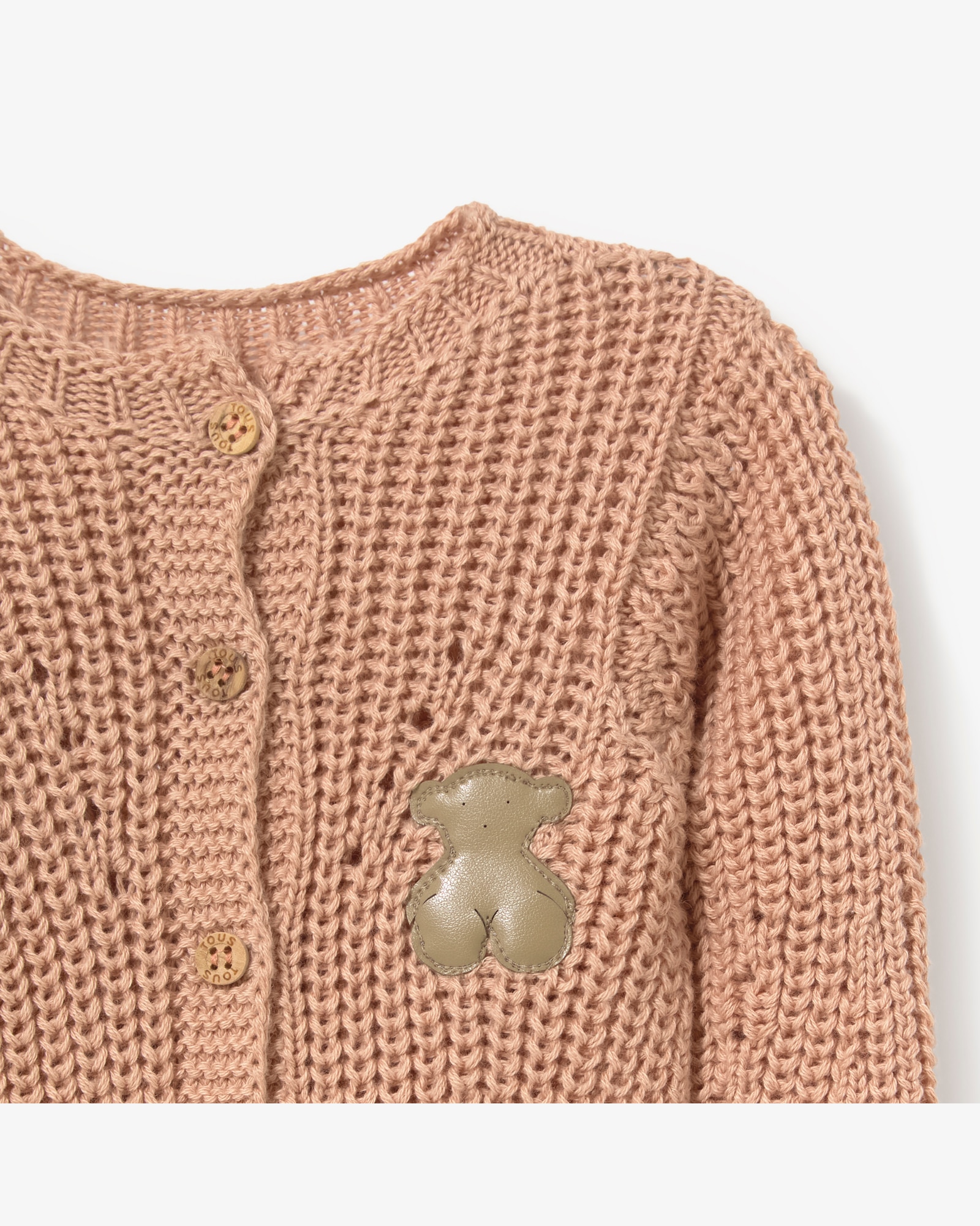 Pelele de bebé niño en algodón tricotado abotonado sin pies - Tous - Rosa Rosa-2