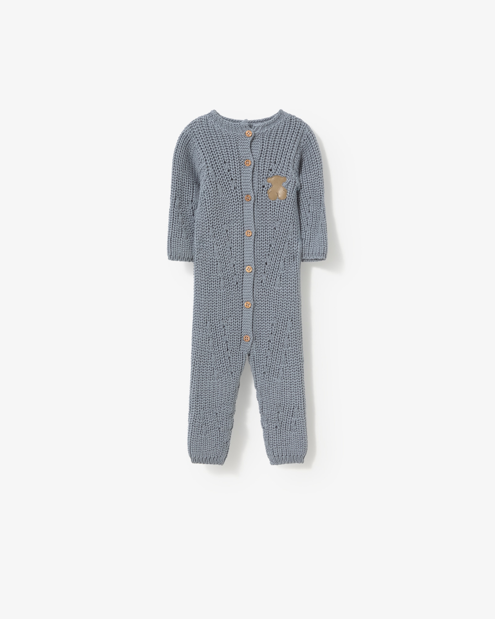 Pelele de bebé niño en algodón tricotado abotonado sin pies - Tous - Azul Azul-1