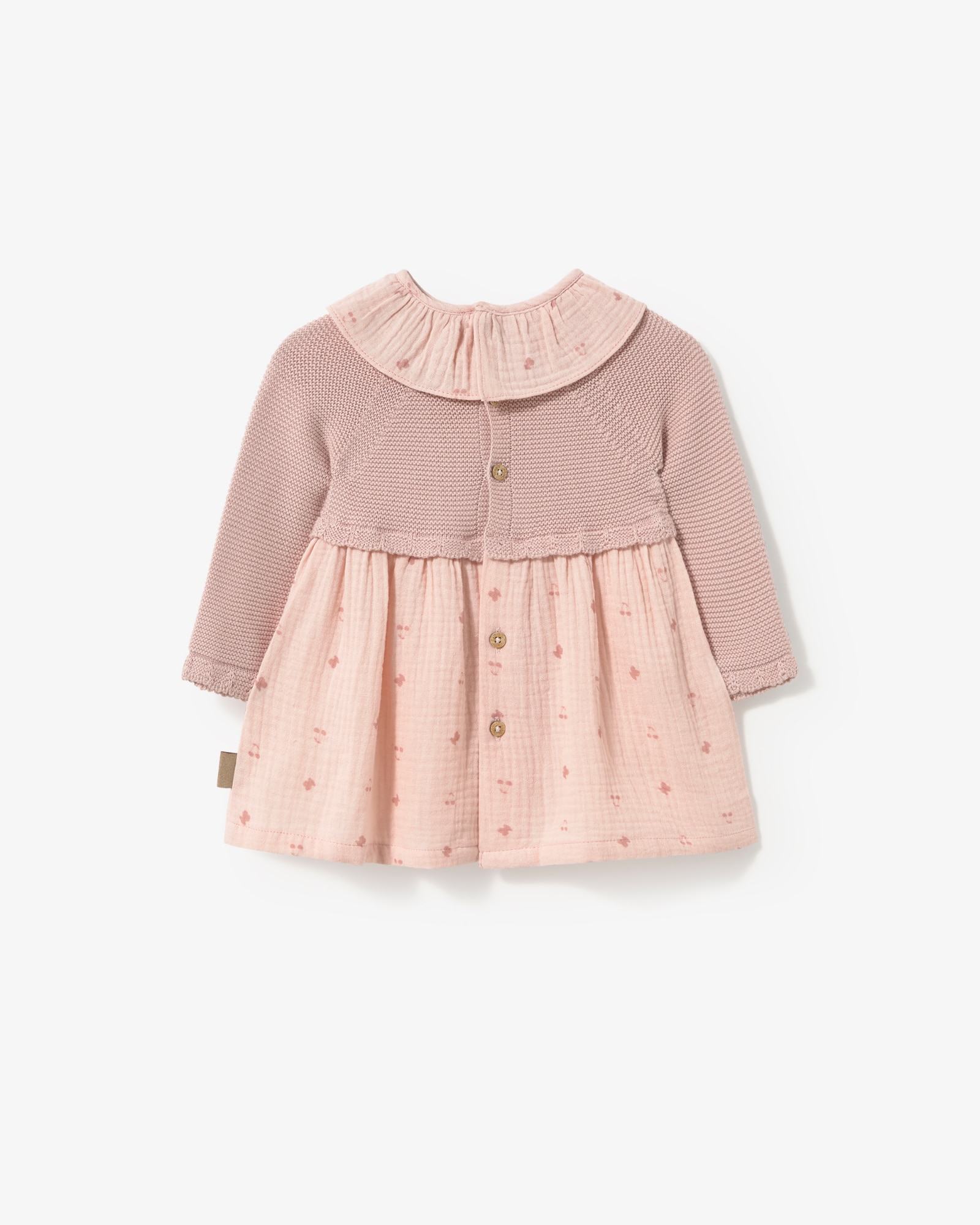 Imagen 3 de Vestido de niña combinado en tricotosa y estampado con osos - Tous - Rosa Rosa