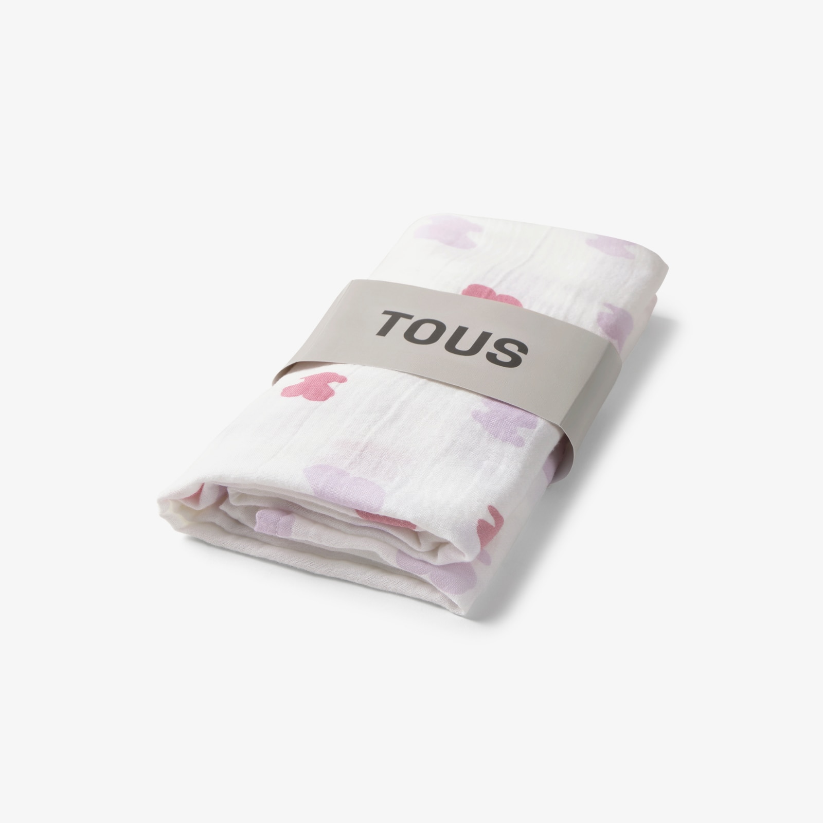 Muselina de algodón 98x118 cm Tous Baby con osos - Rosa Rosa-1