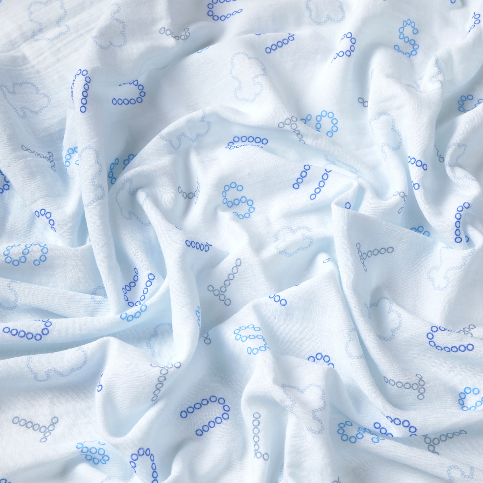 Muselina de algodón 98x118 cm Tous Baby con osos y letras - Azul Azul-2