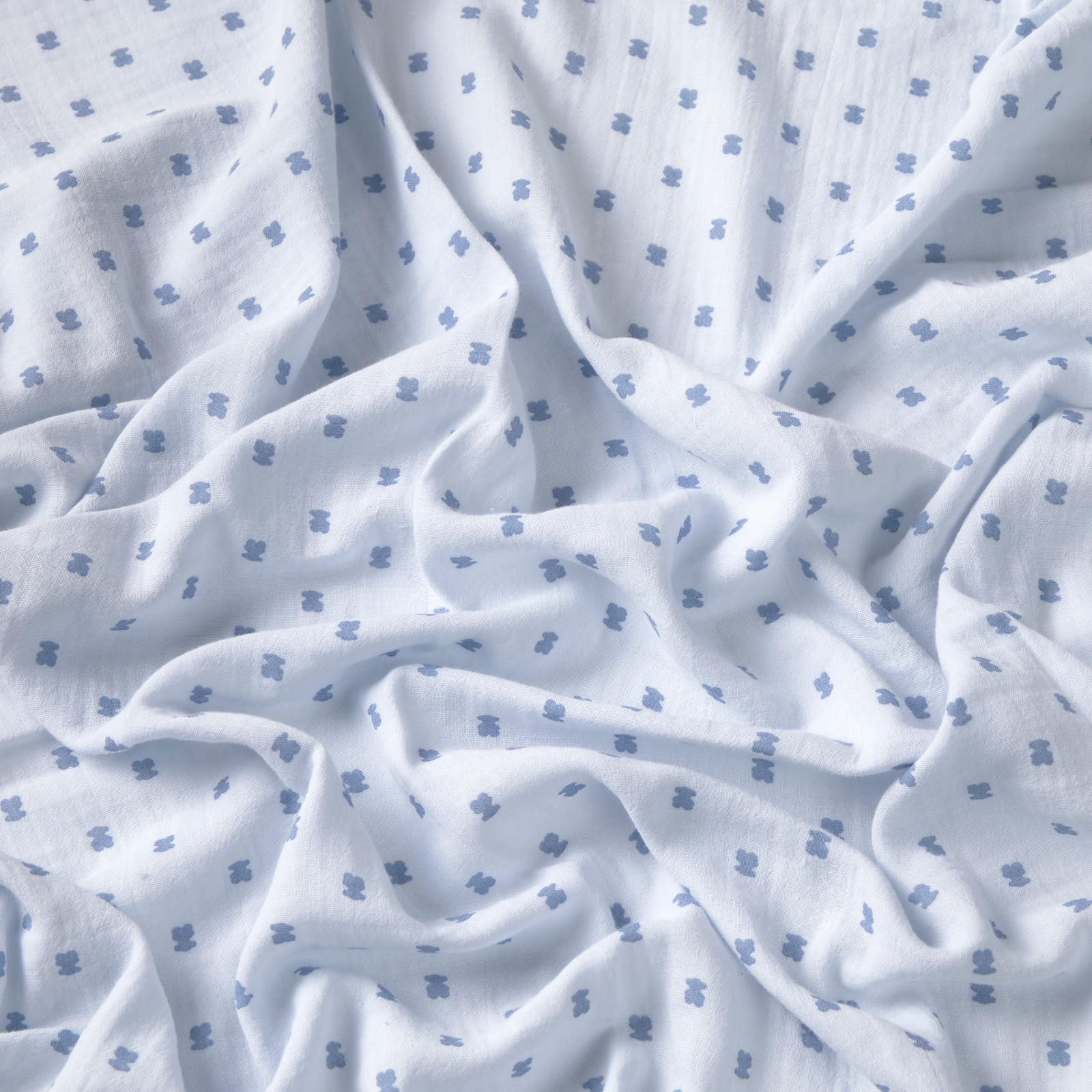 Muselina de algodón 98x118 cm Tous Baby con pequeños osos - Azul Azul-2
