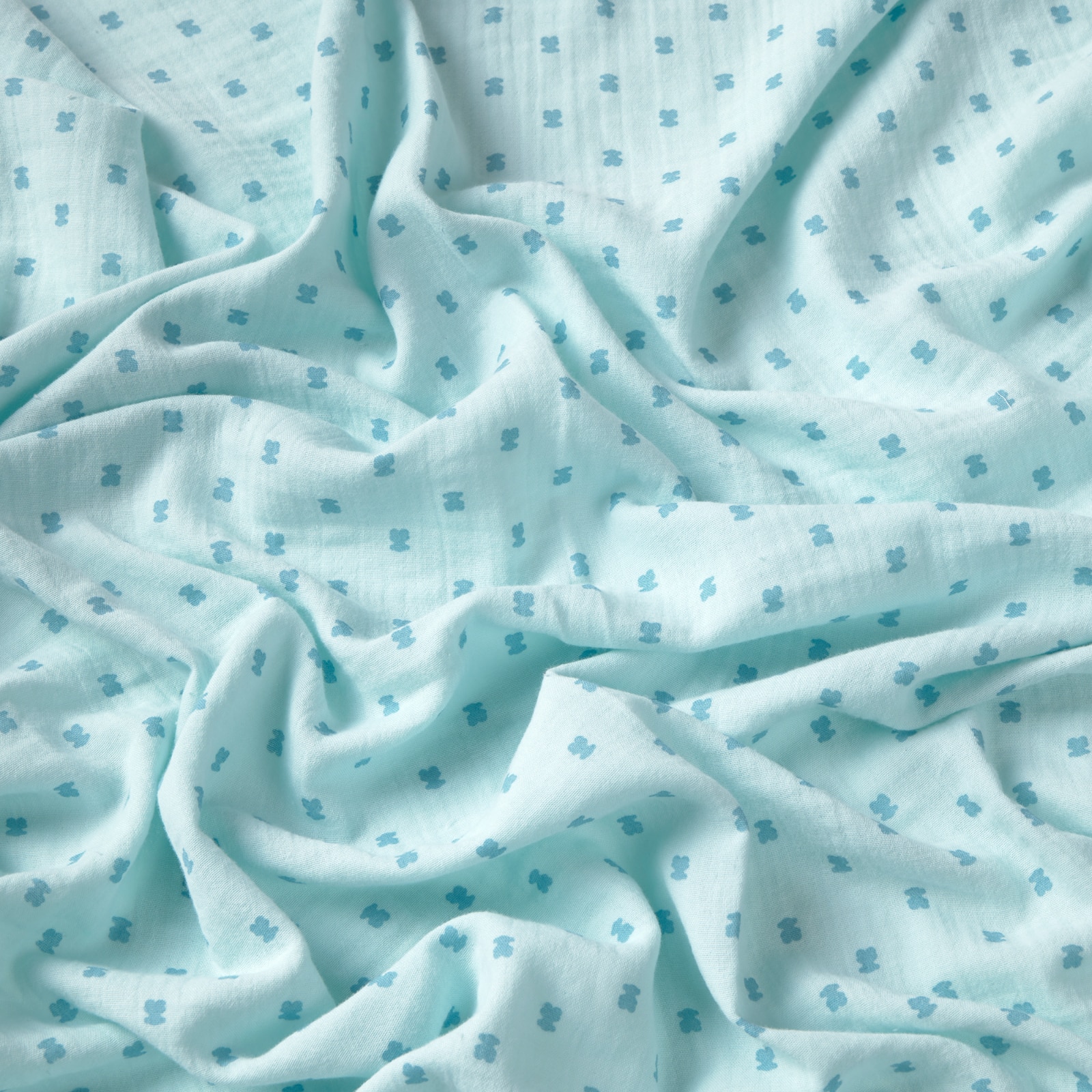Muselina de algodón 98x118 cm Tous Baby con pequeños osos - Verde Verde-2