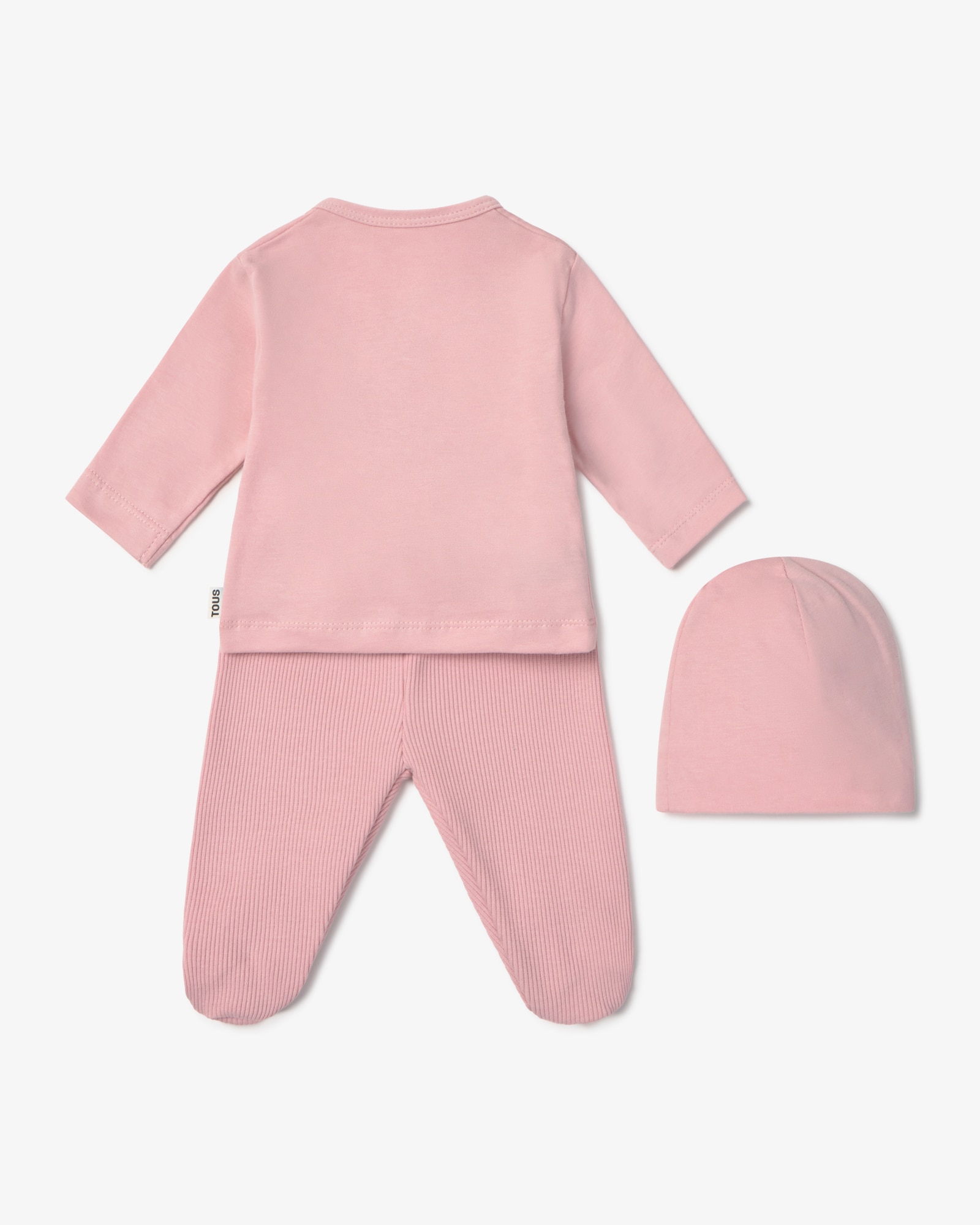 Set de bebé niño primera puesta con gorro, camiseta cruzada y polaina - Tous - Rosa Rosa-3