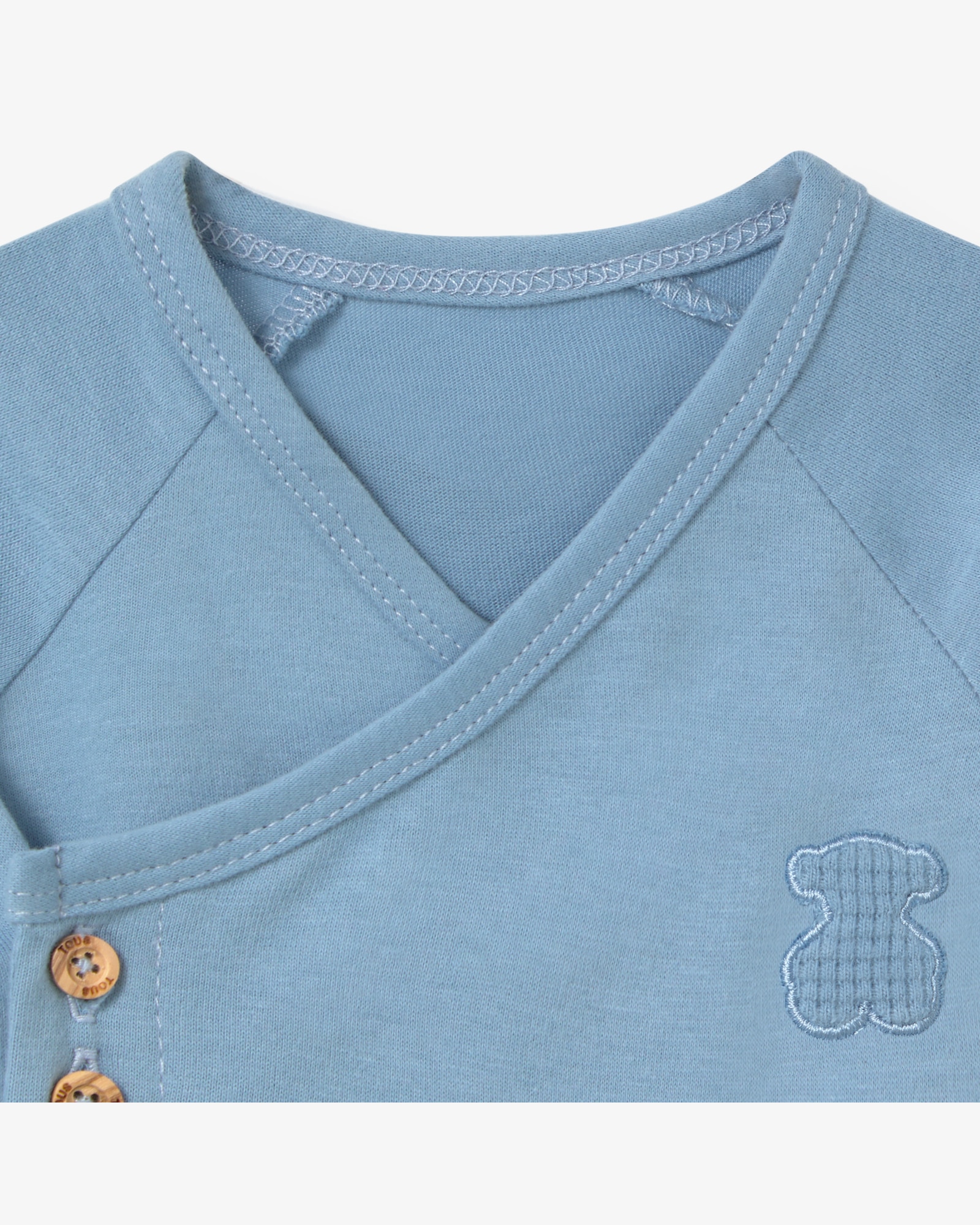 Pelele de bebé niño con orejas en algodón a rayas - Tous - Azul Azul-4
