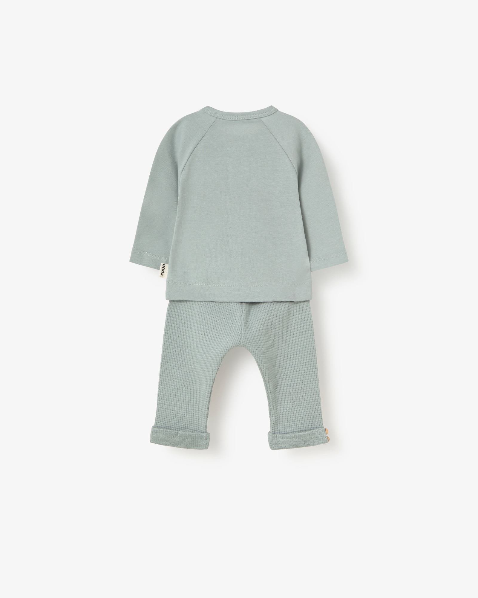Pelele de bebé niño con orejas en algodón a rayas - Tous - Verde Verde-3
