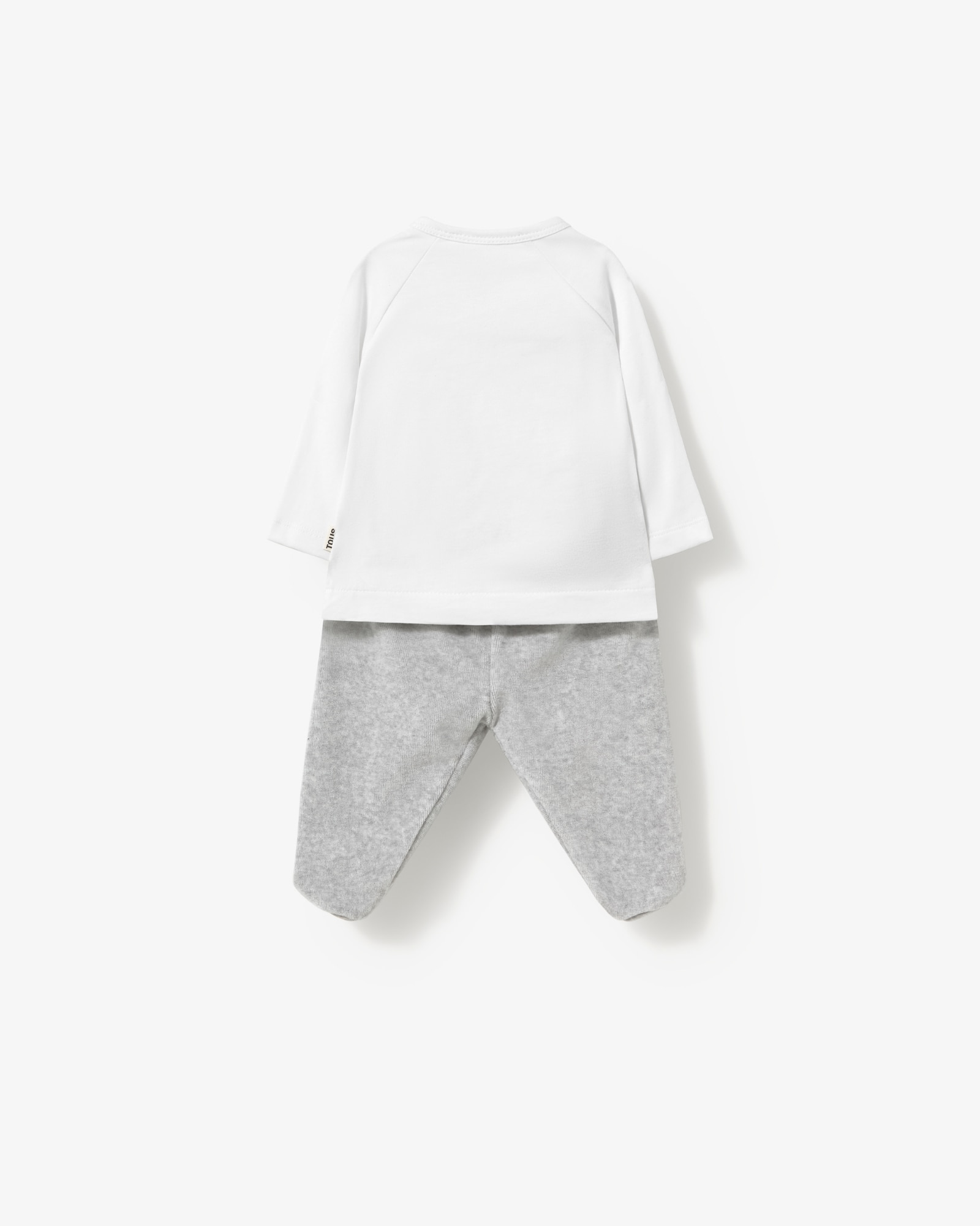 Conjunto de bebé niño en algodón estampado, combinado con tundosado liso - Tous - Blanco Blanco-3