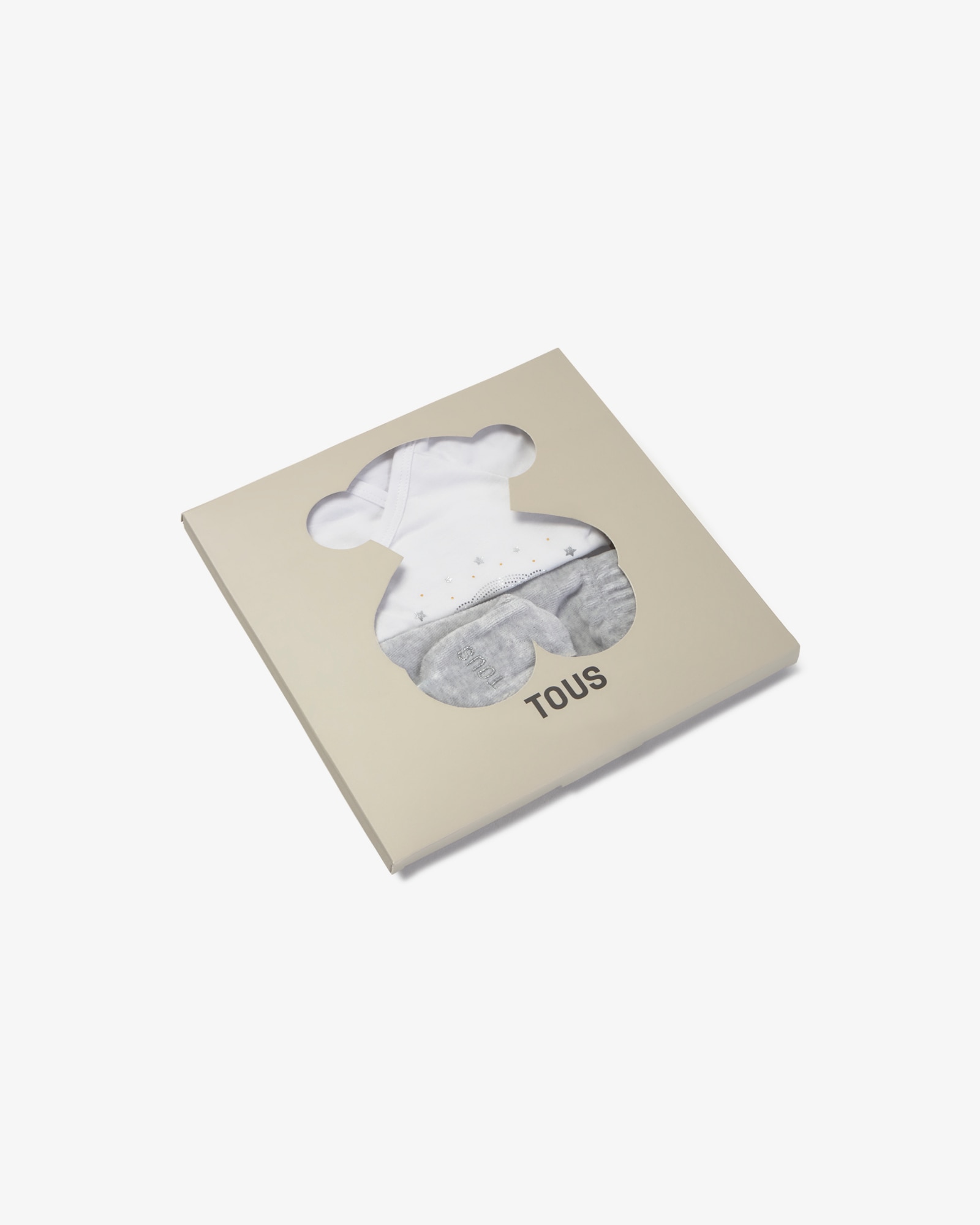 Conjunto de bebé niño en algodón estampado, combinado con tundosado liso - Tous - Blanco Blanco-5