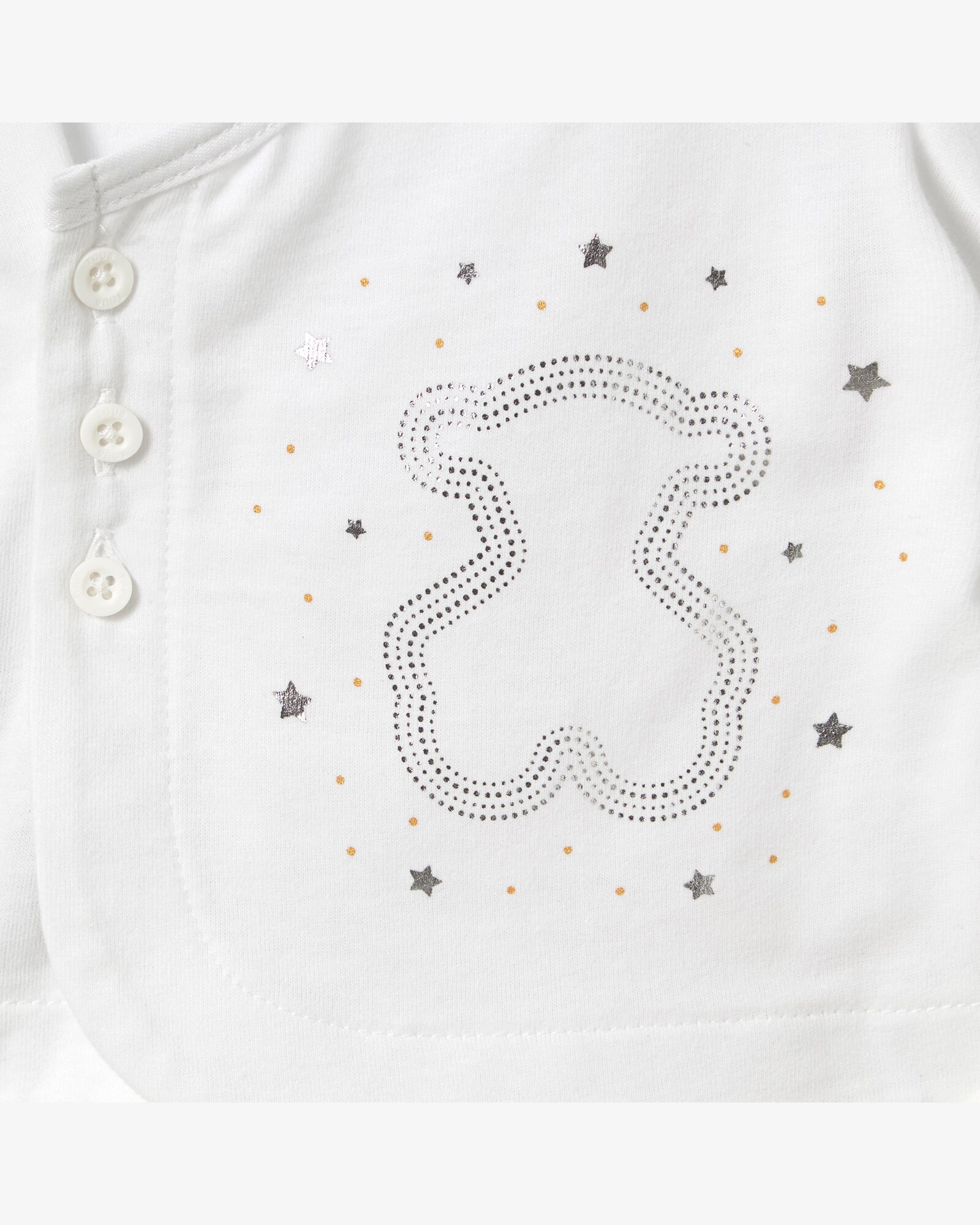 Conjunto de bebé niño en algodón estampado, combinado con tundosado liso - Tous - Blanco Blanco-6
