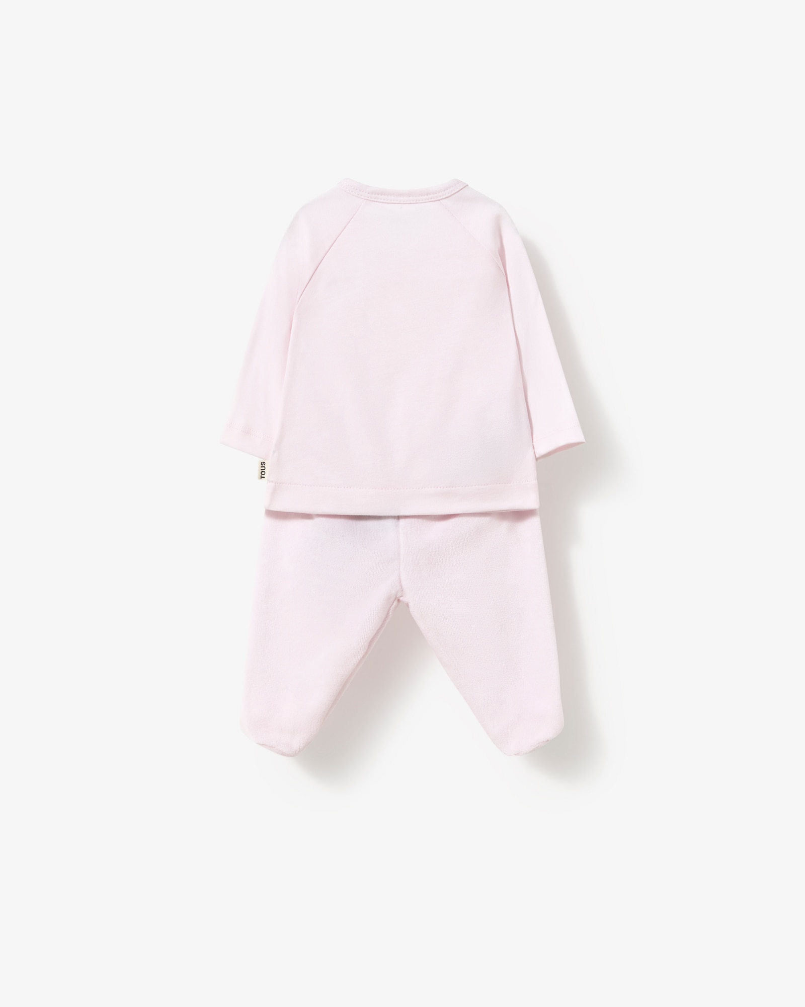 Conjunto de bebé niño en algodón estampado, combinado con tundosado liso - Tous - Rosa Rosa-3