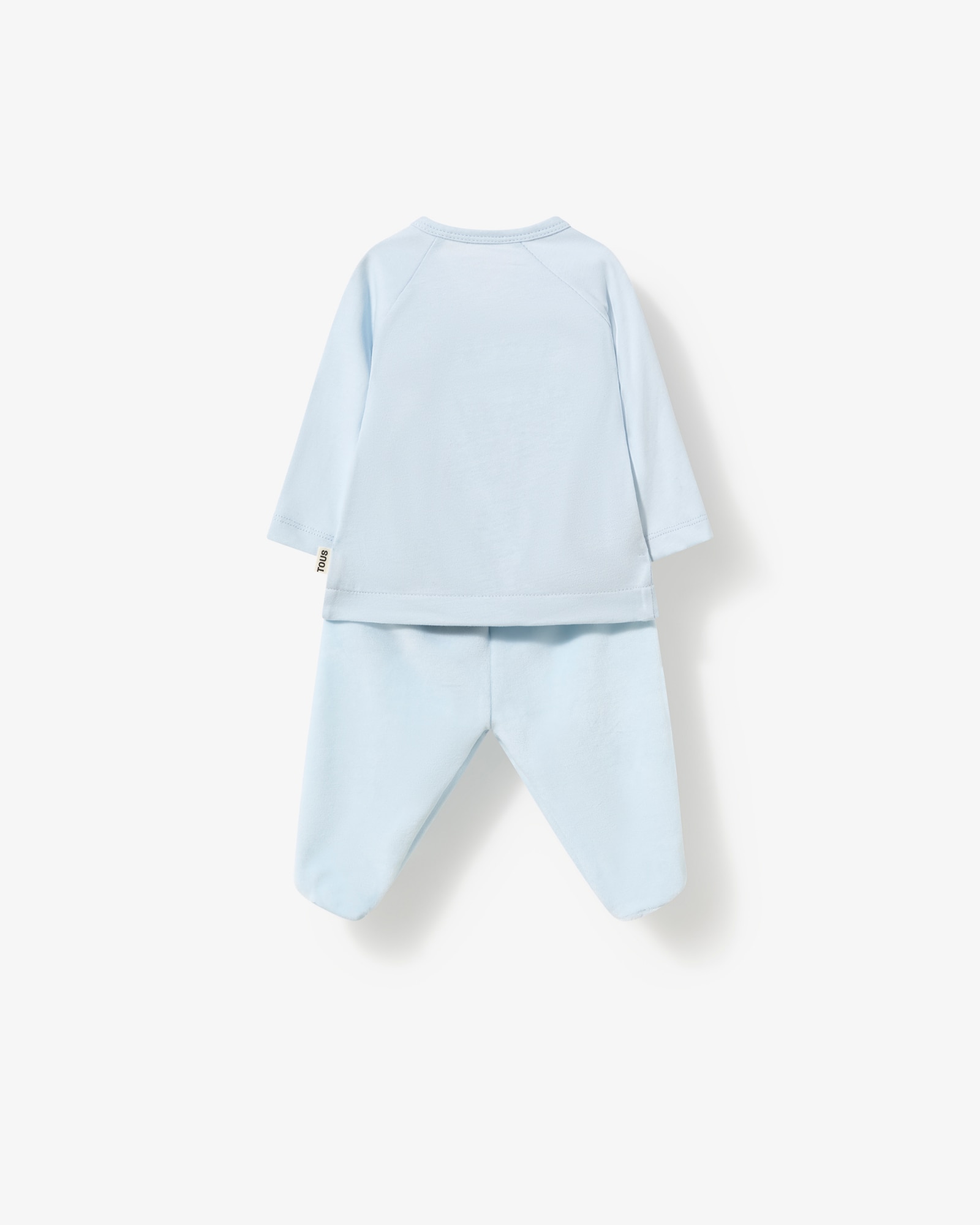 Conjunto de bebé niño en algodón estampado, combinado con tundosado liso - Tous - Azul claro Azul claro-3
